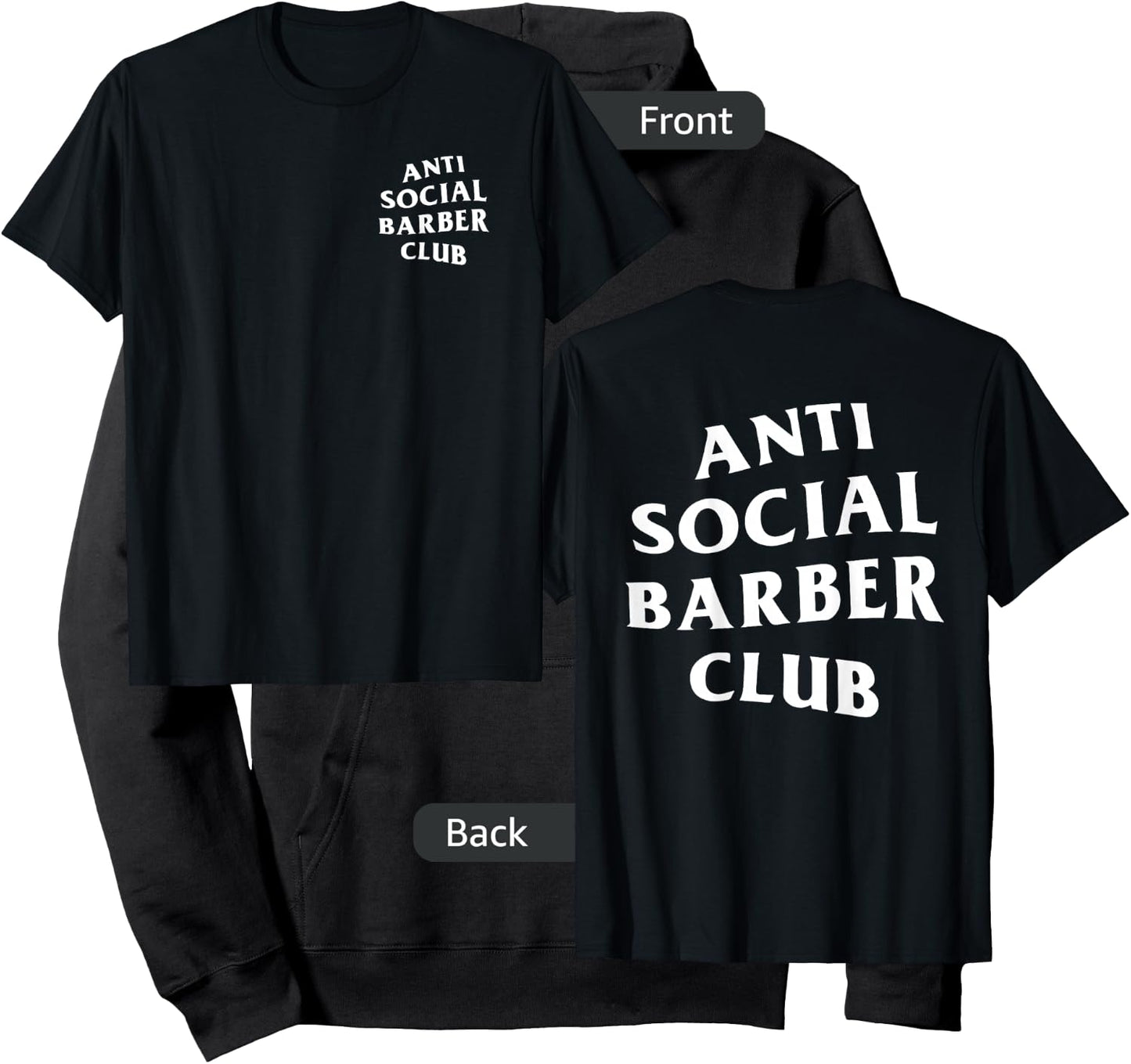 Anti Social Barber Club: White Logo (Front + Back) Hoodie - Hoodie | Black
