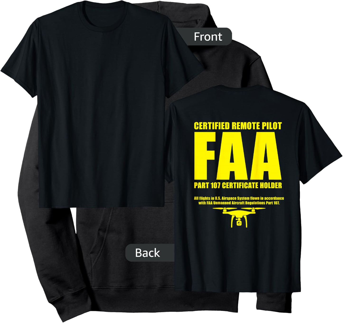 FAA certified drone pilot UAS part 107 Hoodie - Hoodie | Black