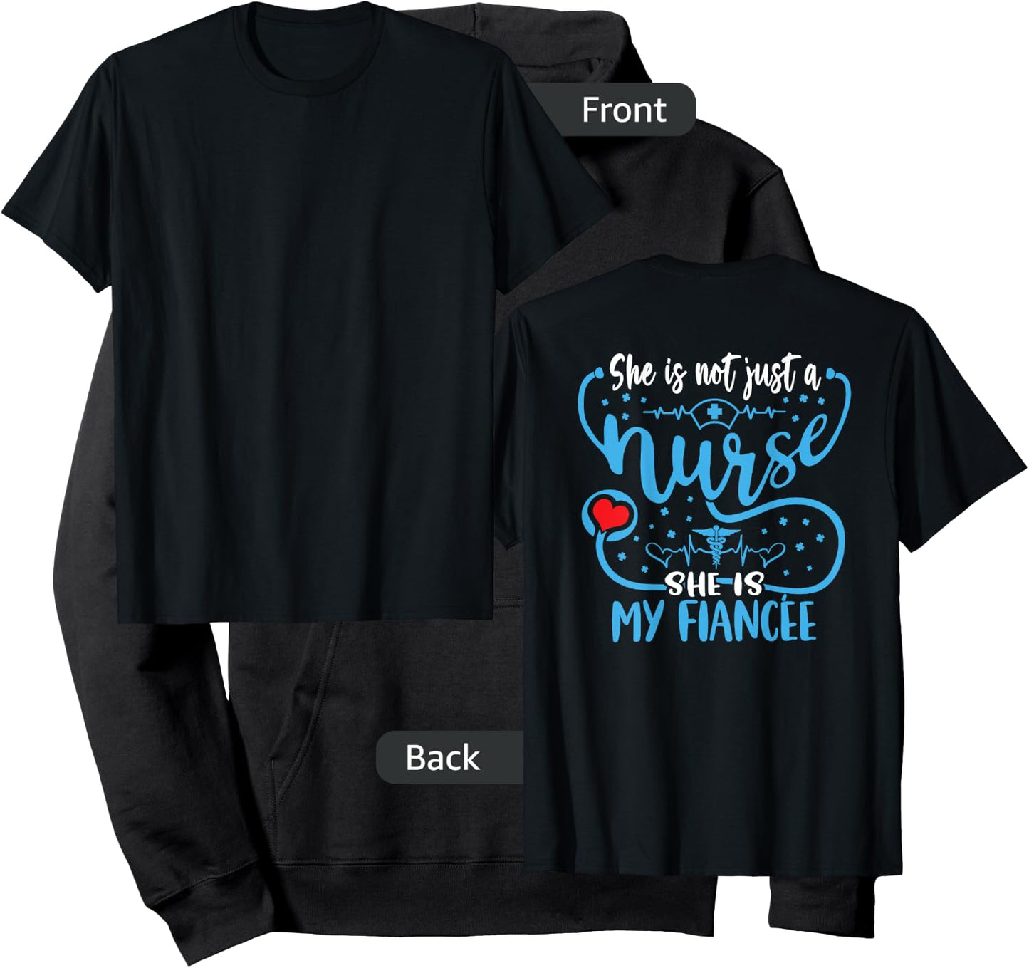 My Fiancee Is A Nurse Proud Nurse's Fiance RN LPN Family Hoodie - Hoodie | Black