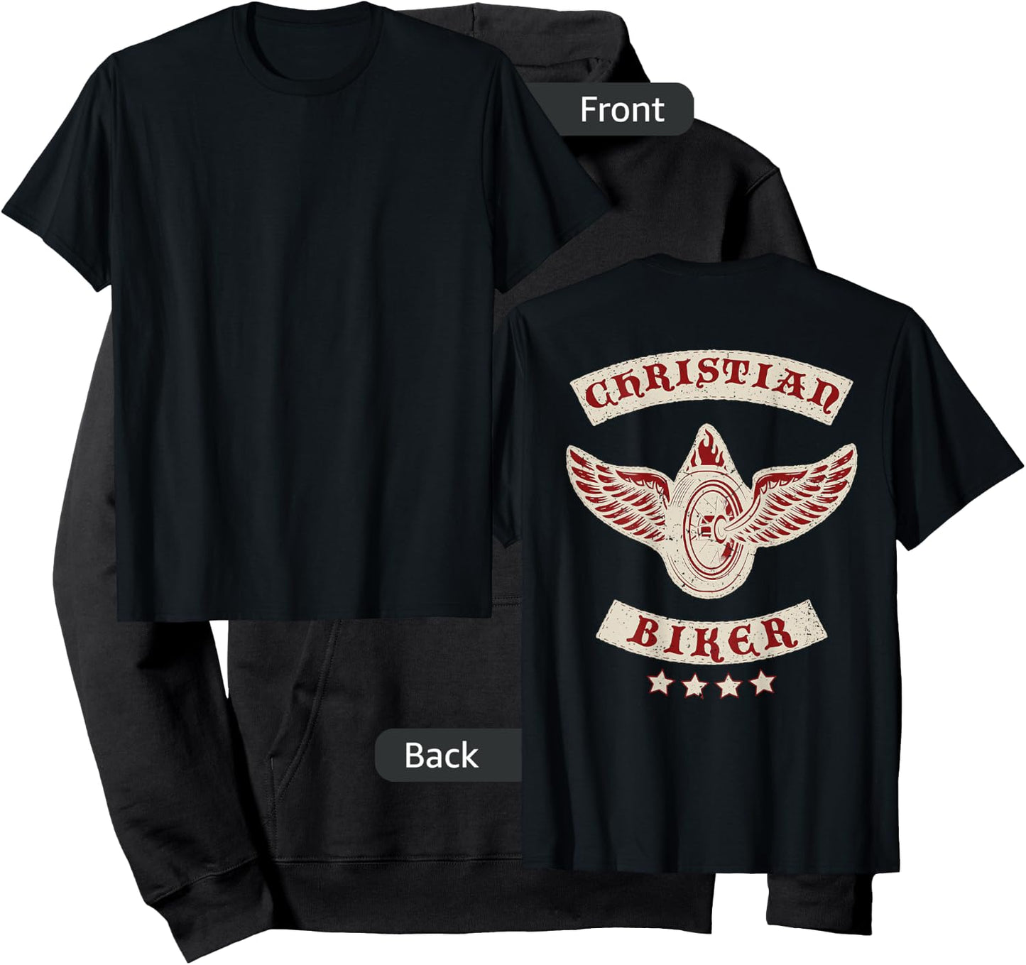 Christian Biker for Jesus | Motorcycle Gear (Design on back) Hoodie - Hoodie | Black