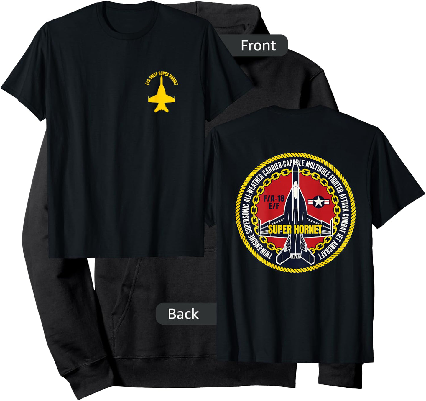 F/A-18 E/F Fighter Attack Military Jet Aircraft Design Hoodie - Hoodie | Black