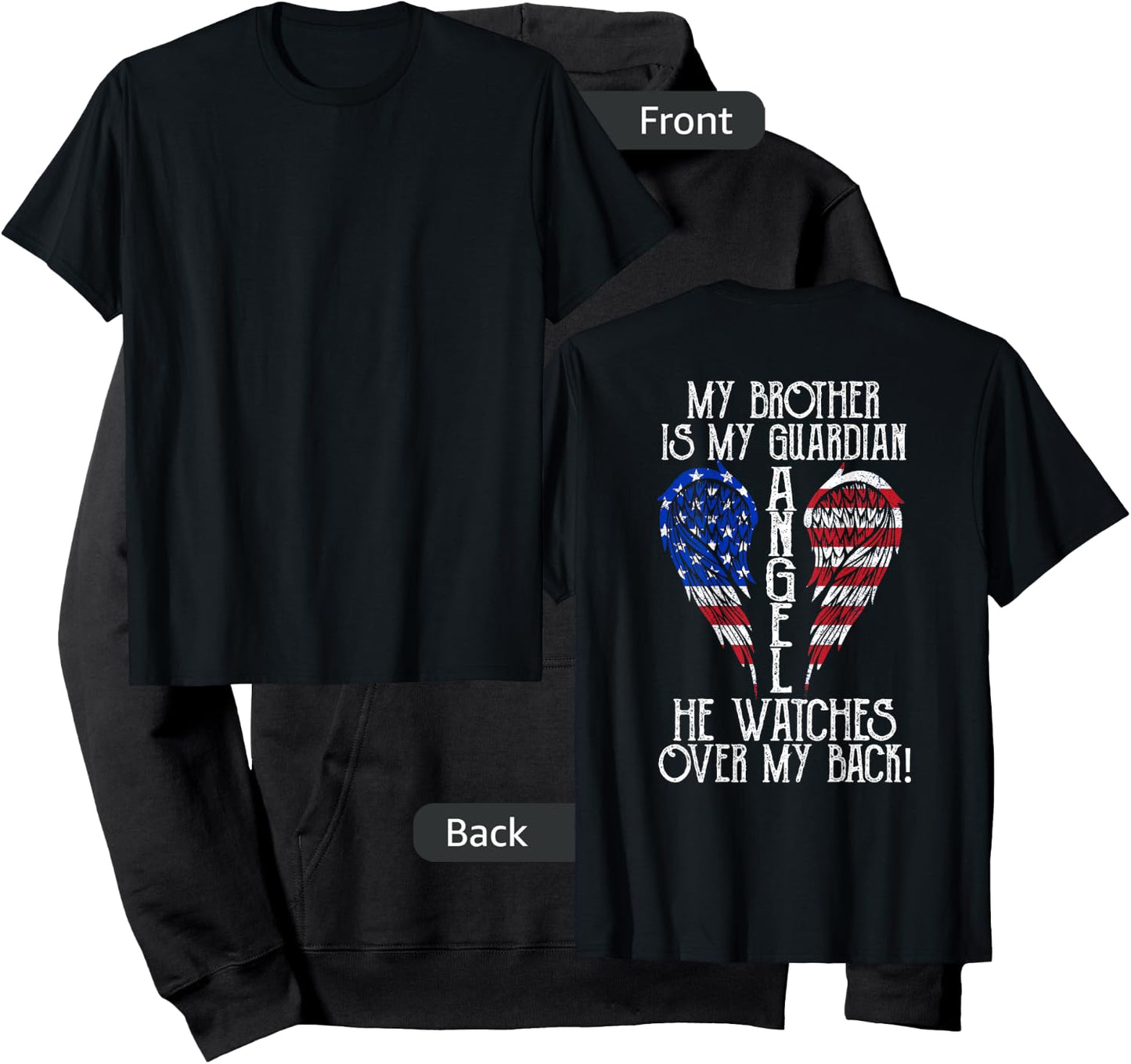 Memorial of My Brother, Loss of Brother, Brother in Heaven Hoodie - Hoodie | Black