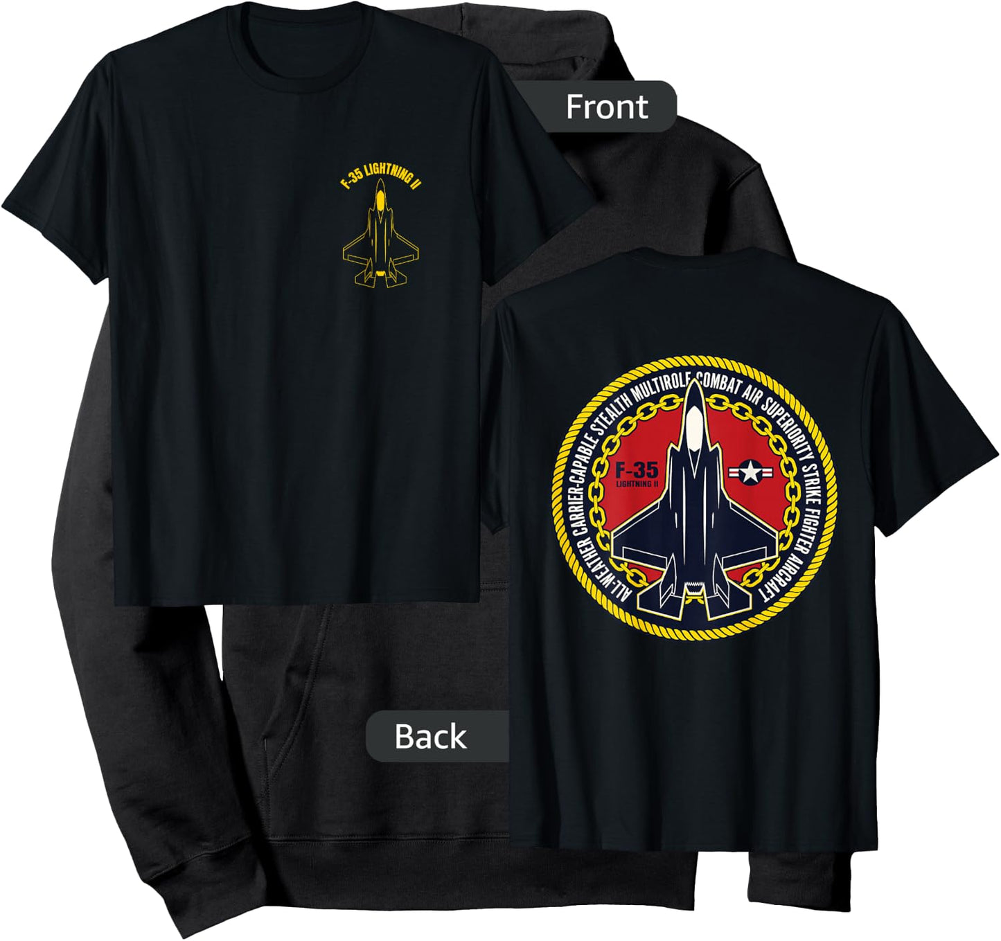 F 35 Military Fighter Jet Aircraft Design Hoodie - Hoodie | Black