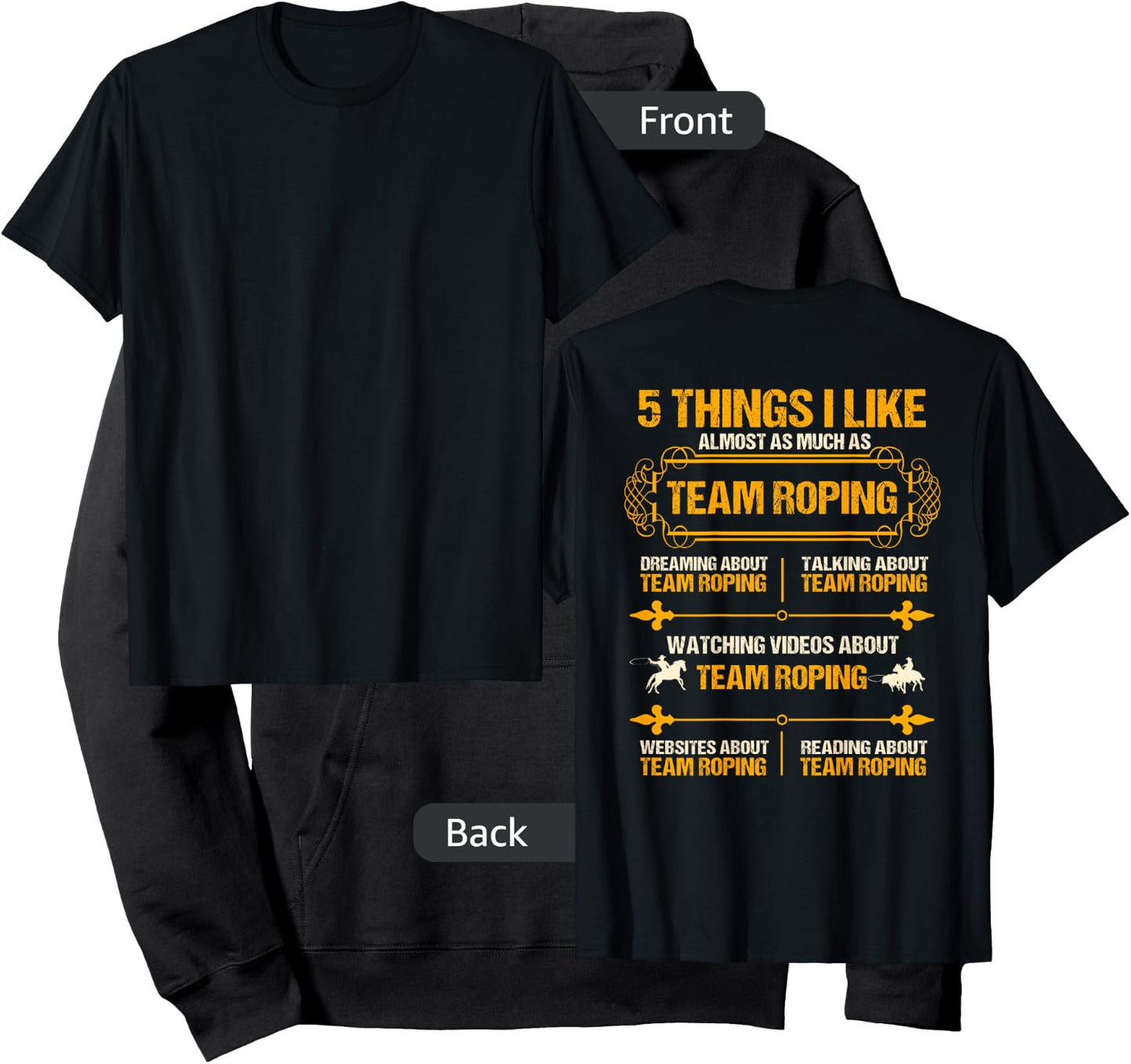 Team Roping Design On Back Of Clothing Hoodie - Hoodie | Black