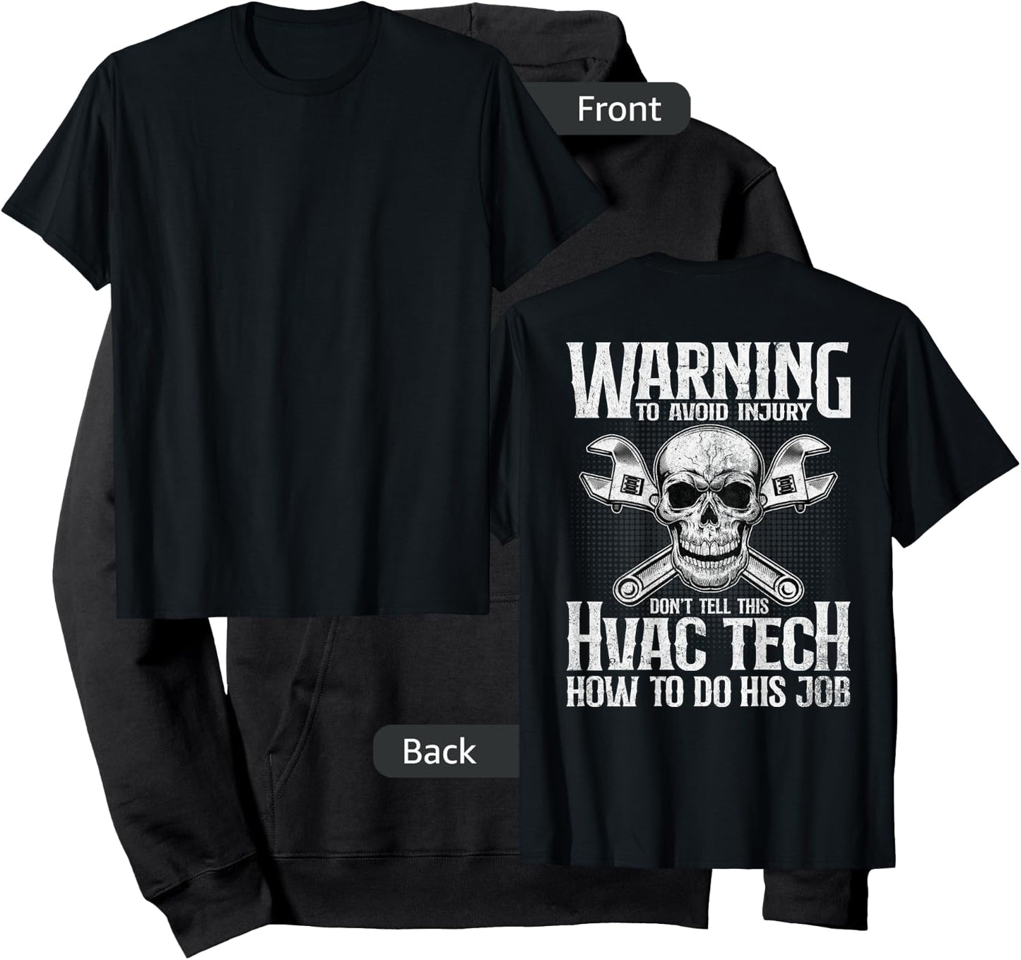 HVAC Technician Funny HVAC Tech Design On Back Hoodie - Hoodie | Black