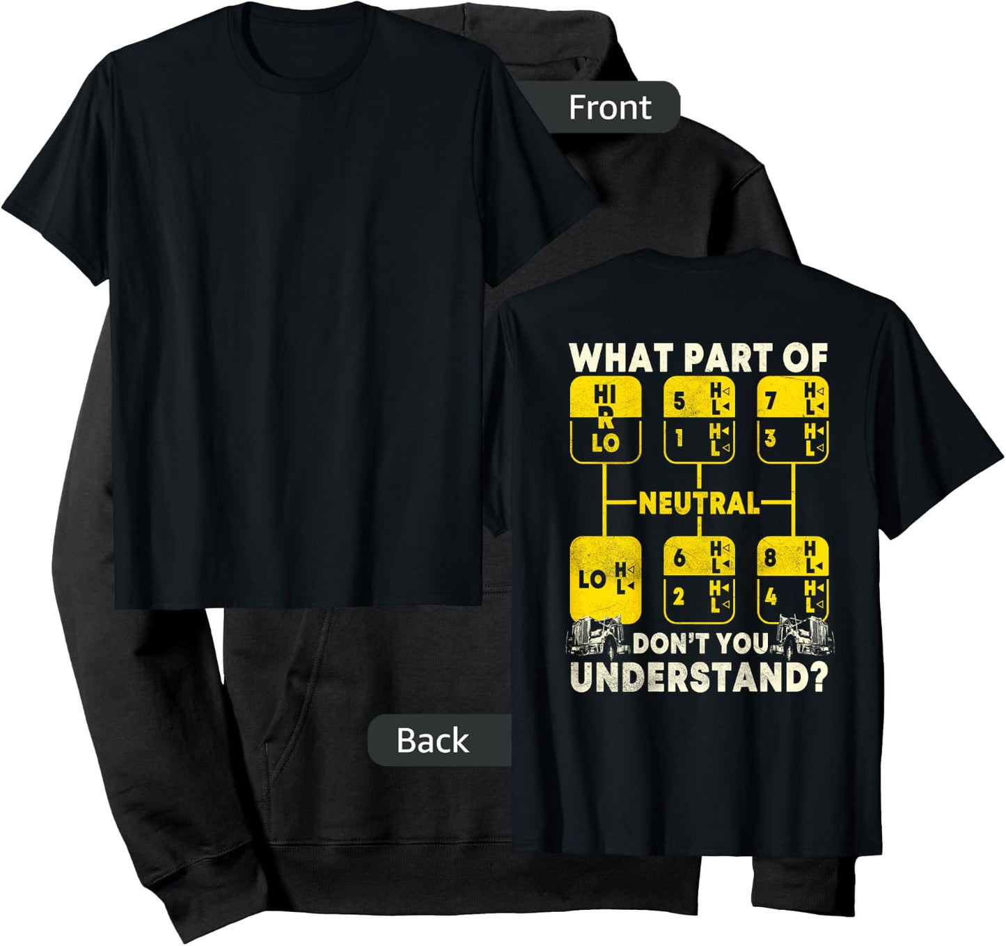 Trucker Gifts Truck Driver Design On Back Of Clothing Hoodie - Hoodie | Black
