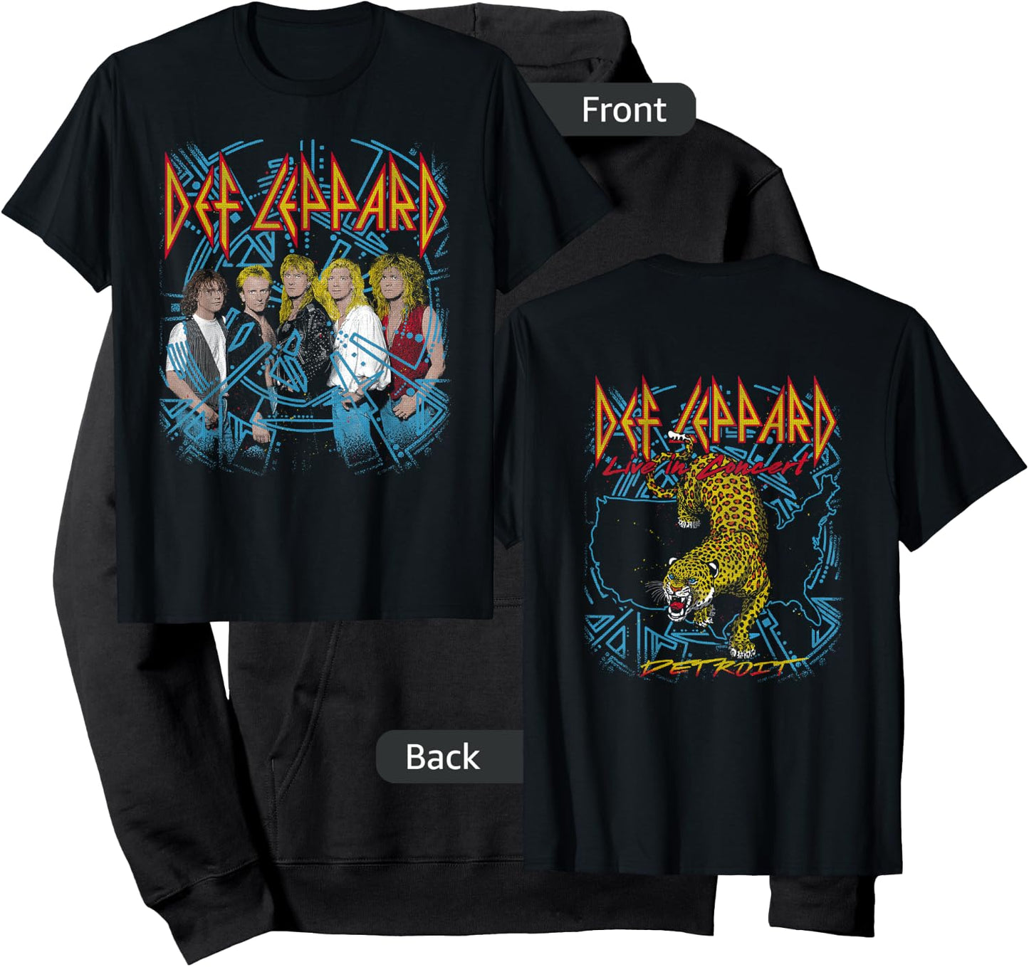 Def Leppard - Hysteria City Detroit Hoodie - Hoodie | Black
