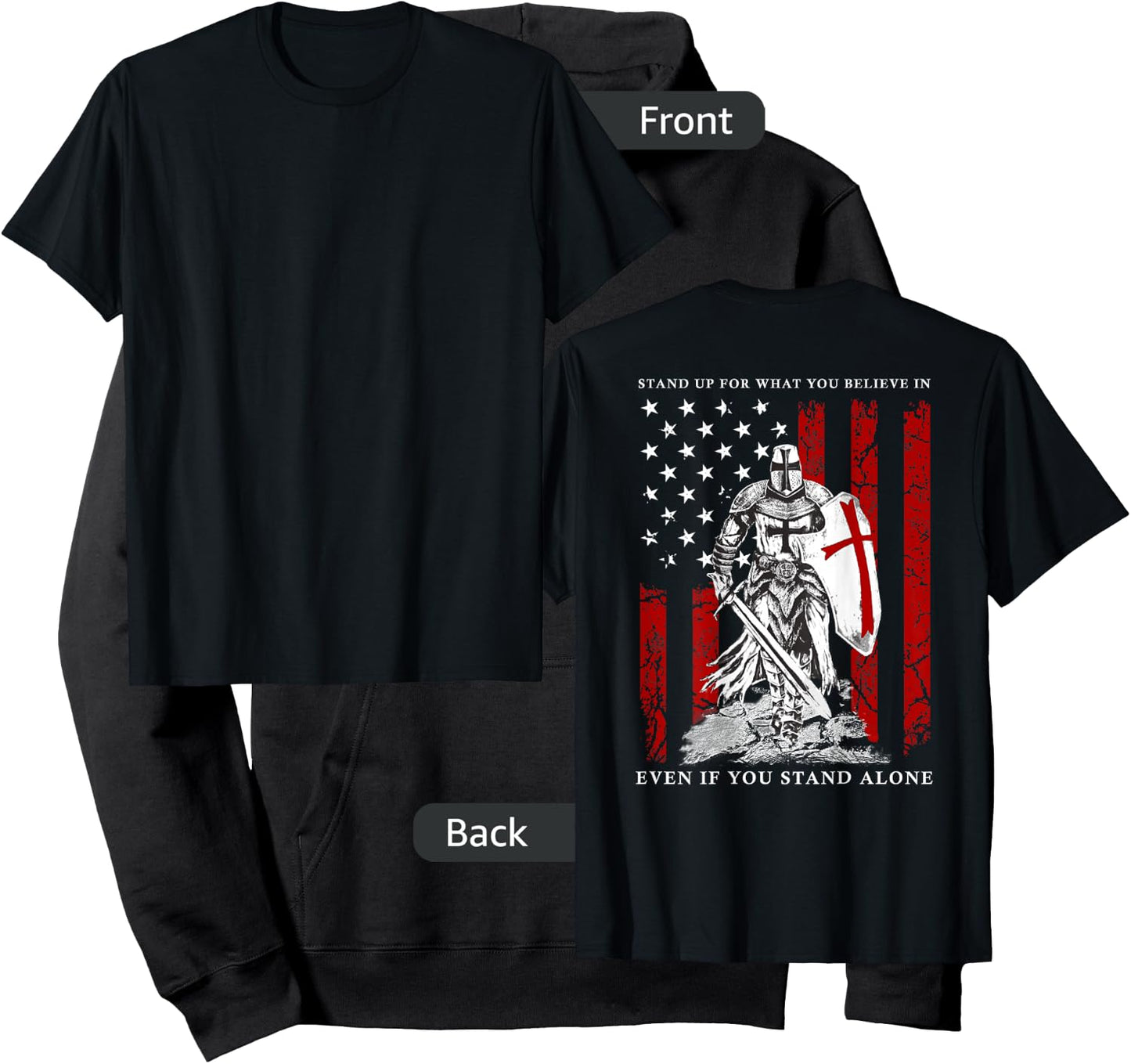 Knight Templar American Flag Hoodie - Hoodie | Black