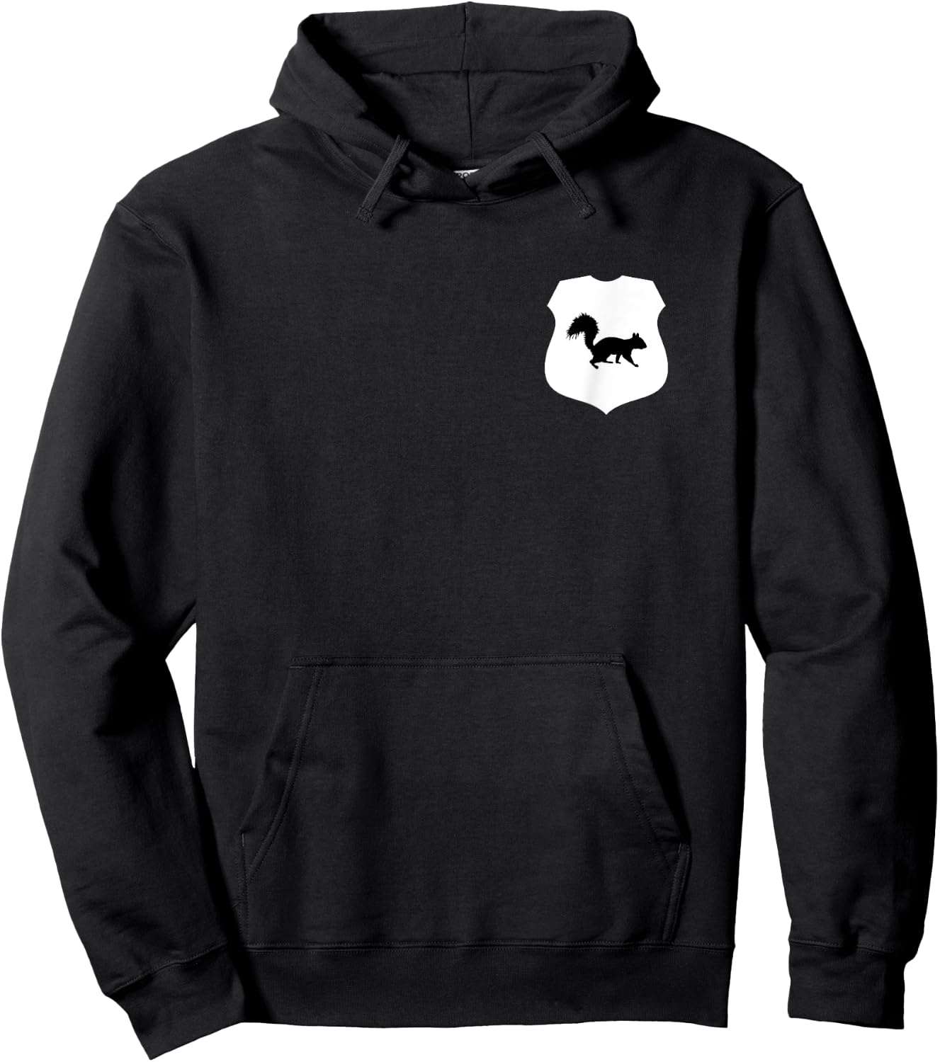 Squirrel Patrol on Back Front Patrol Officer Badge Squirrel Hoodie - Hoodie | Black