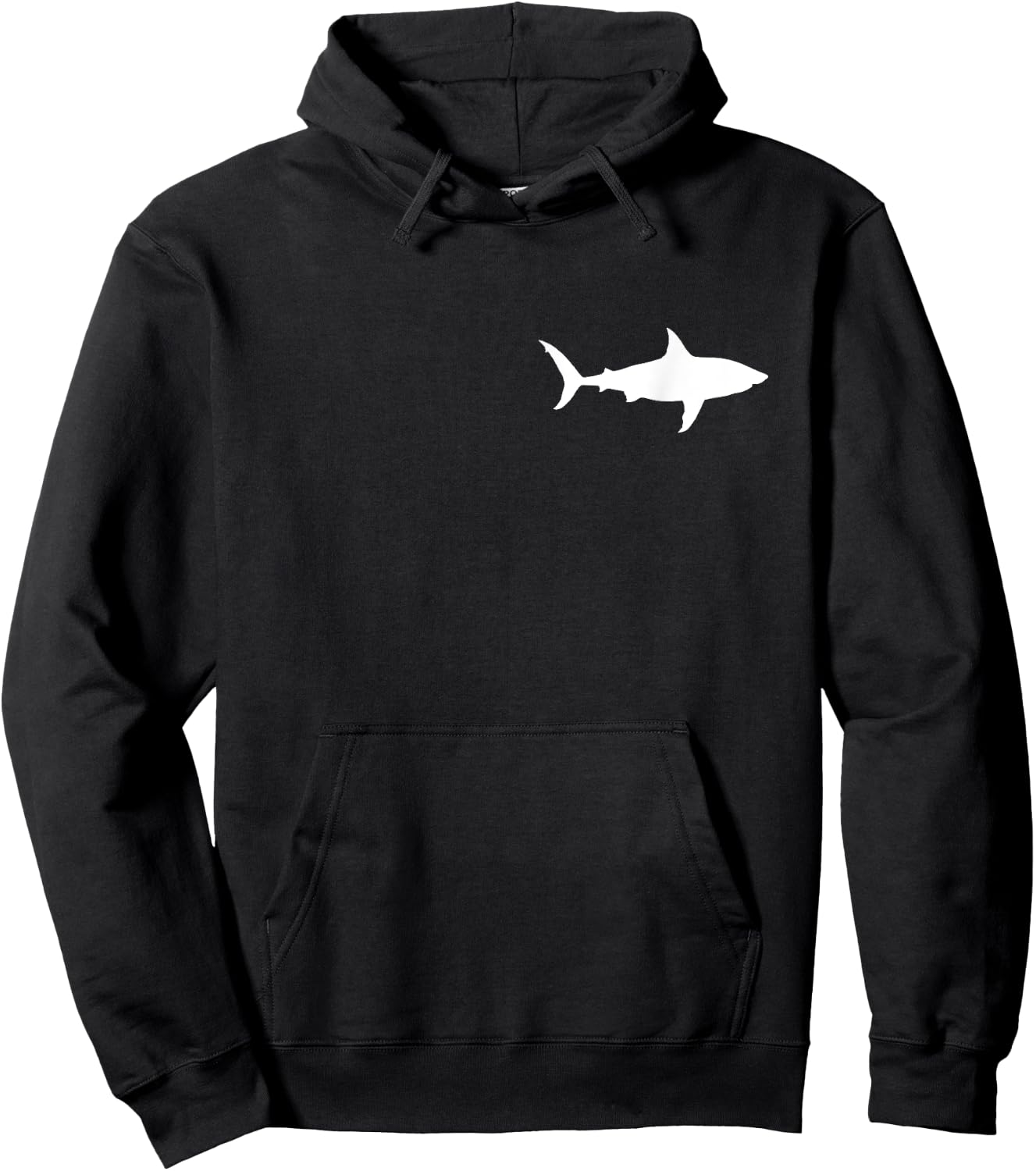 Great white shark Lovers –Pocket Patch Silhouette Hoodie - Hoodie | Black