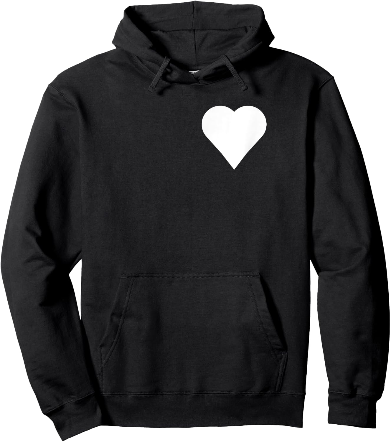 White heart on black Hoodie - Hoodie | Black