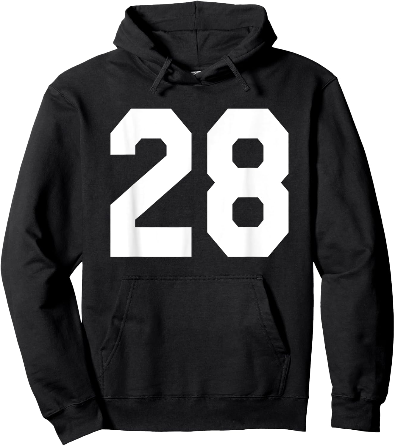 Number 28 Sports Jersey Front and Back Team Player Hoodie - Hoodie | Black