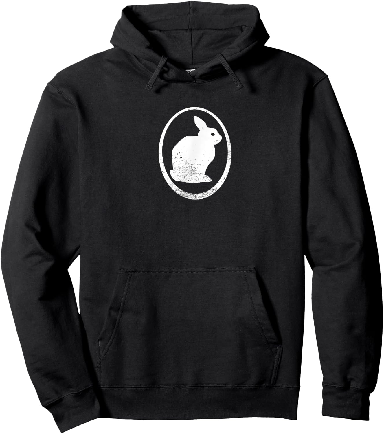 White silhouette of a bunny, stylized for rabbit lovers Hoodie - Hoodie | Black