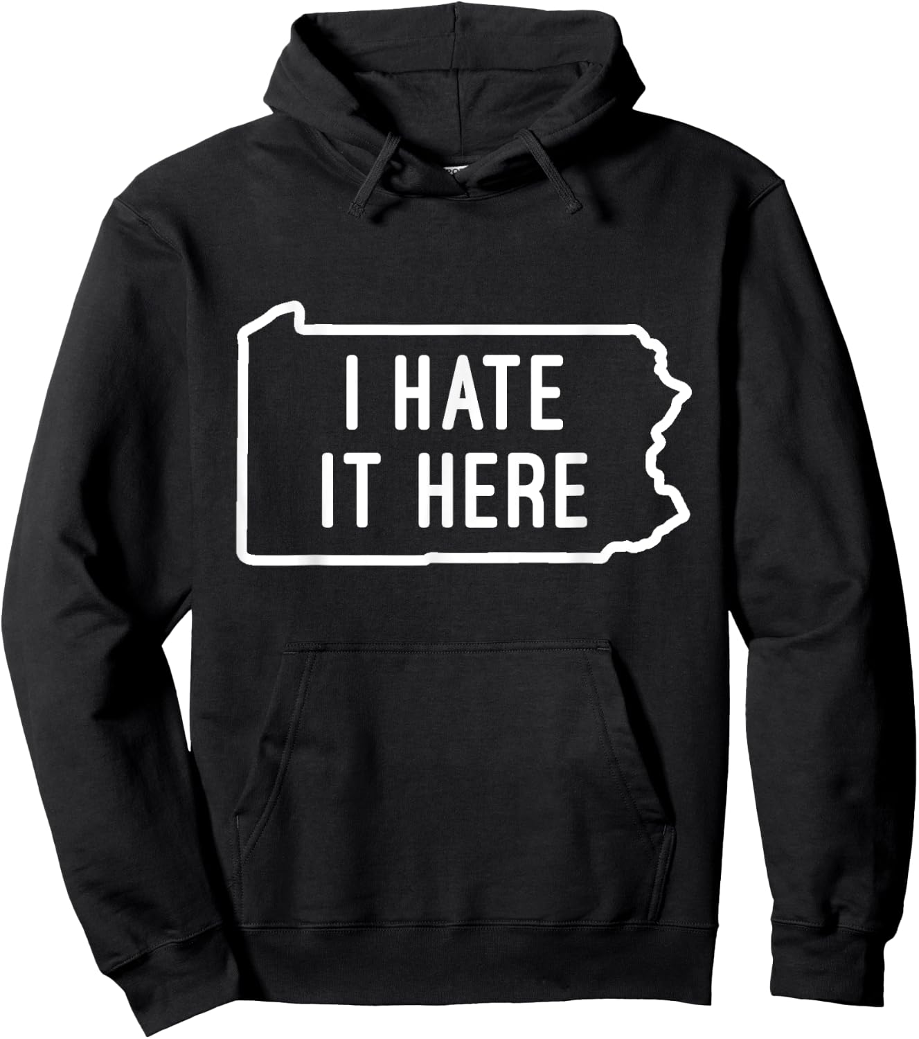 I Hate it Here Pennsylvania PA Funny Joke Keystone State Hoodie - Hoodie | Black