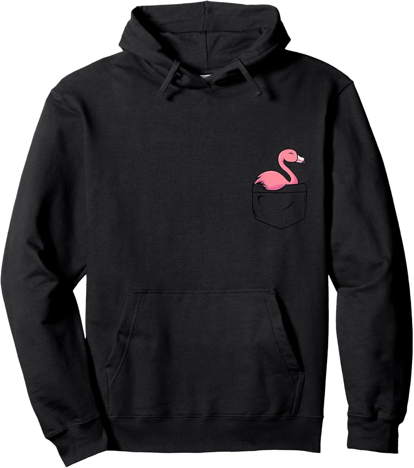 Pocket Flamingo Funny Cute Bird in your Pocket Hoodie - Hoodie | Black