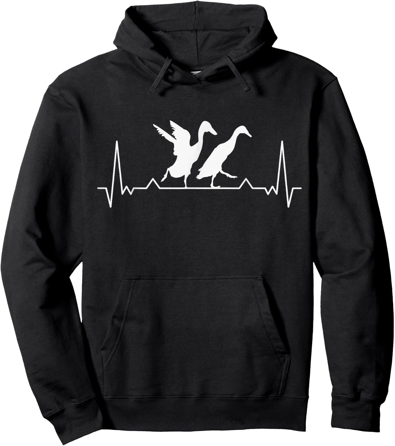 Running Duck Heartbeat Runner Duck Hoodie - Hoodie | Black
