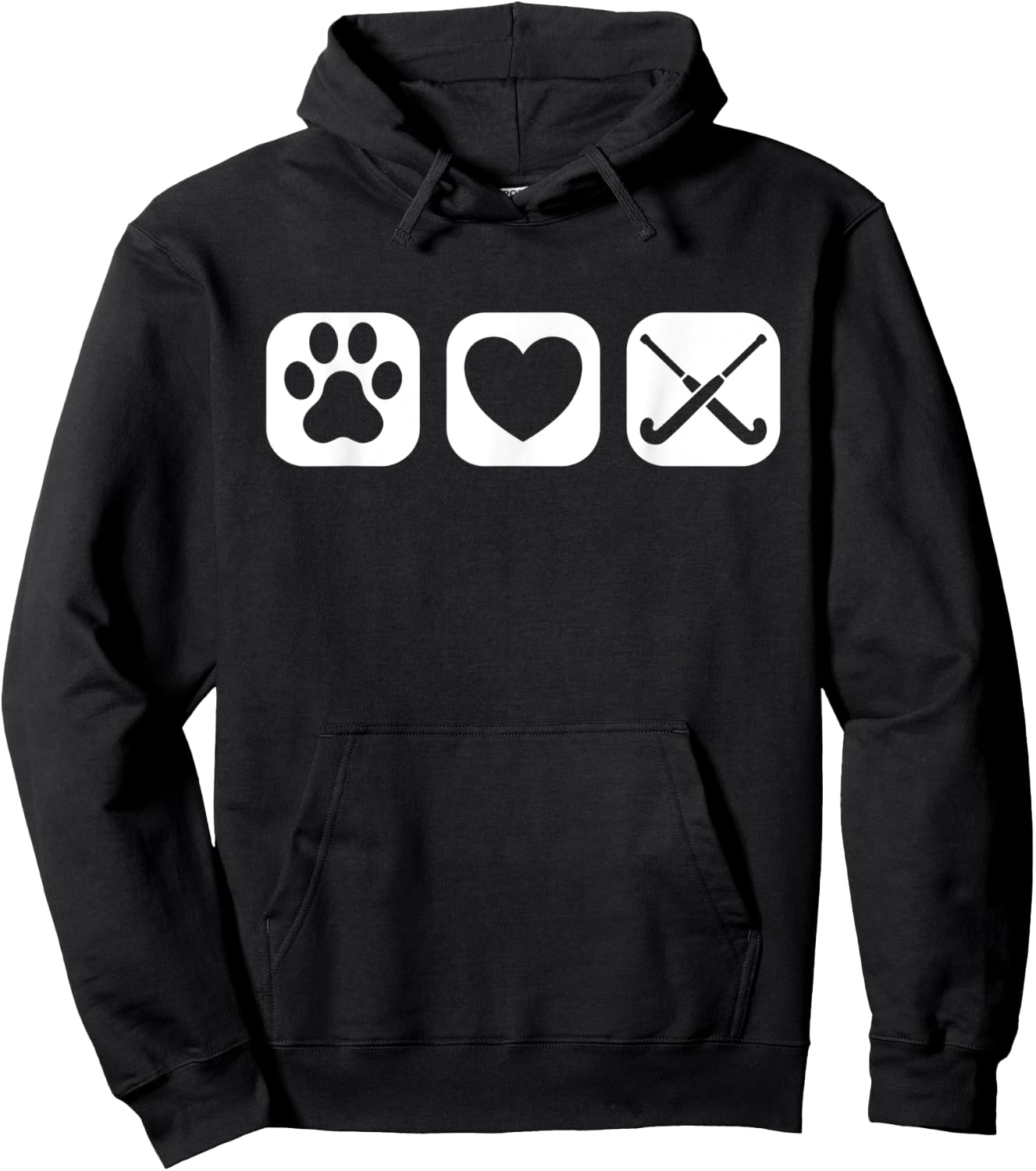 Field Hockey Sticks Dog Paw Love - Field Hockey Team Hoodie - Hoodie | Black