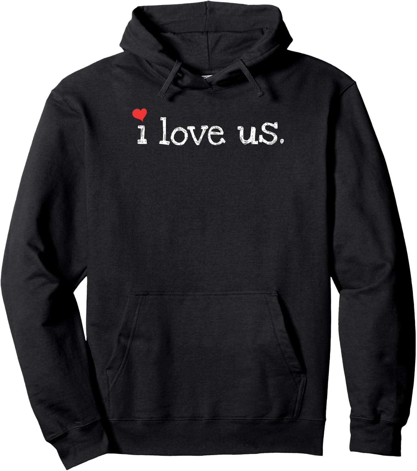 Sweet Couples' I Love Us with Hearts - Valentine's Day Hoodie - Hoodie | Black