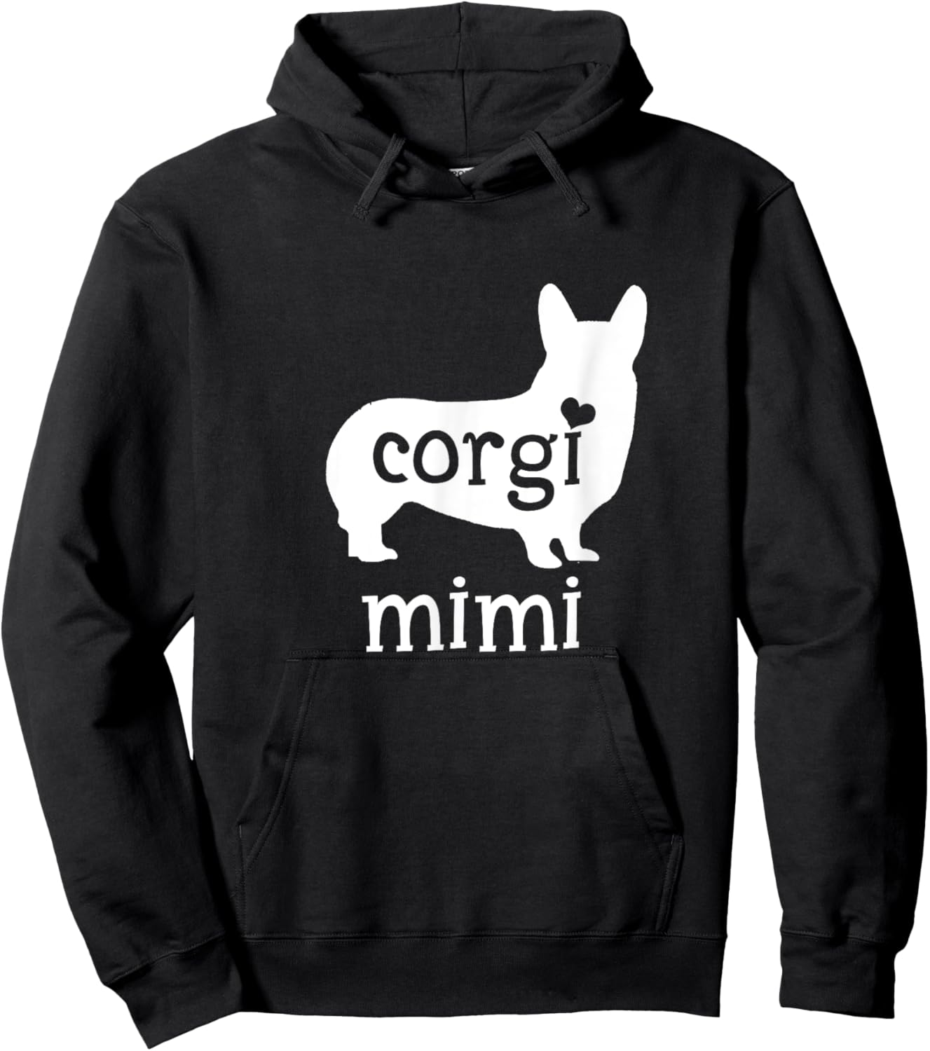 Corgi Mimi Shirt Corgi Grandma Dog Lover Mother's Day Gifts Hoodie - Hoodie | Black