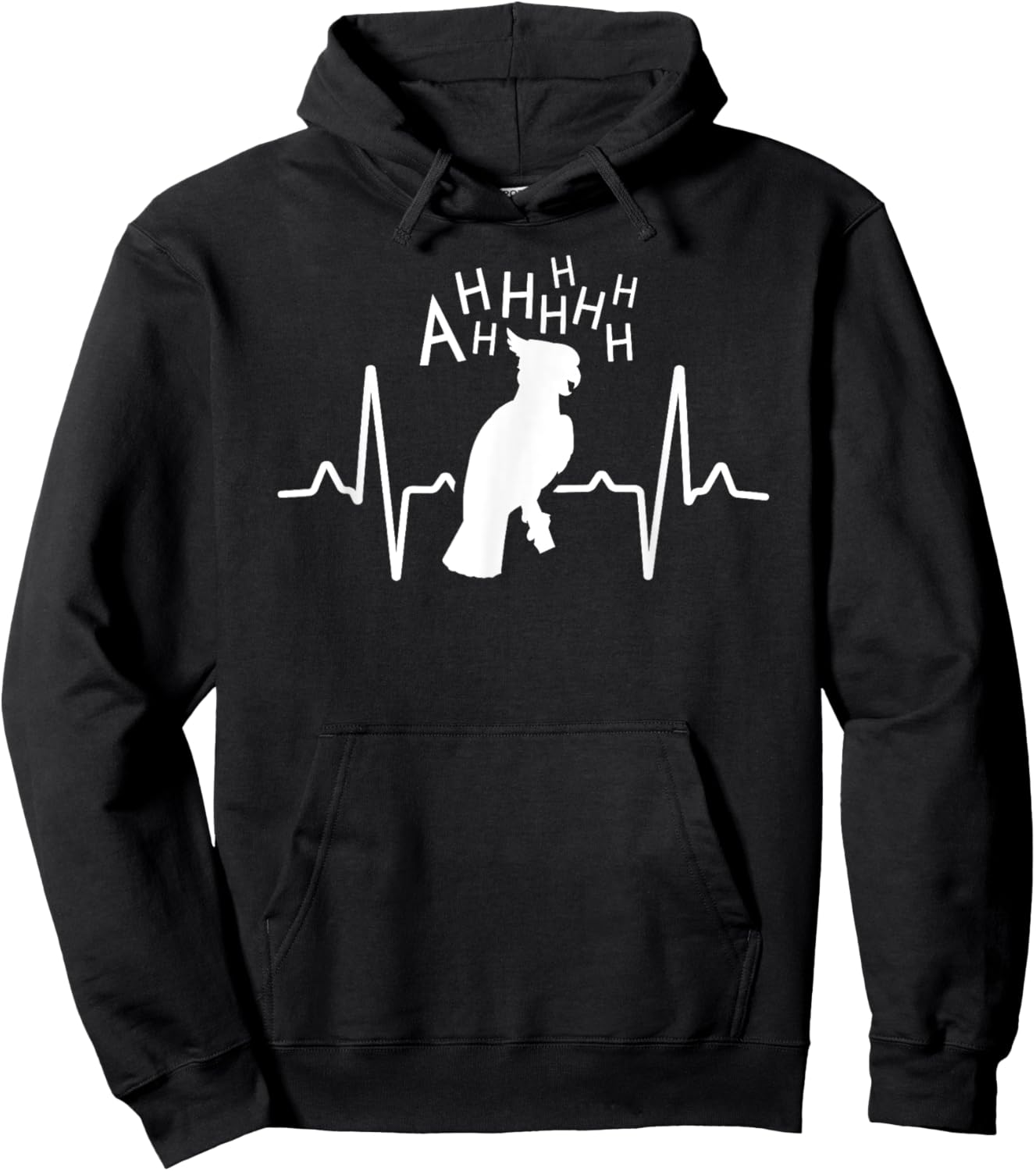 Parrot Shirt Screaming Cockatoo Gifts Heartbeat Hoodie - Hoodie | Black