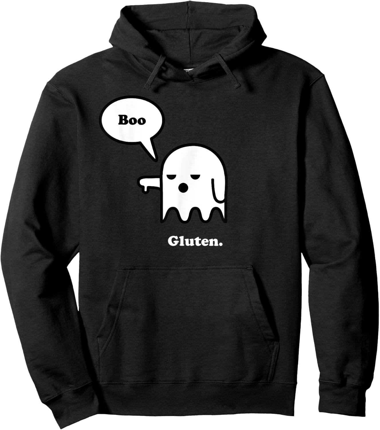 Funny Gluten Free Clothing Halloween Ghost Boo I Hate Gluten Hoodie - Hoodie | Black