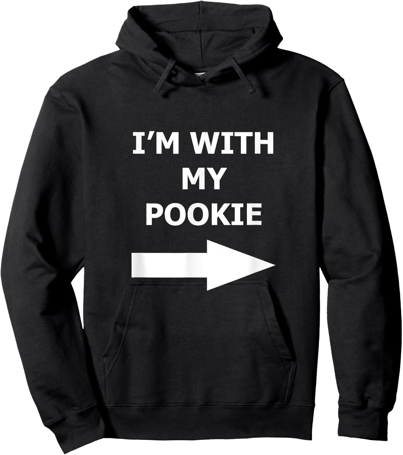 I'm With My Pookie Funny Couple Shirt Left Arrow Hoodie - Hoodie | Black
