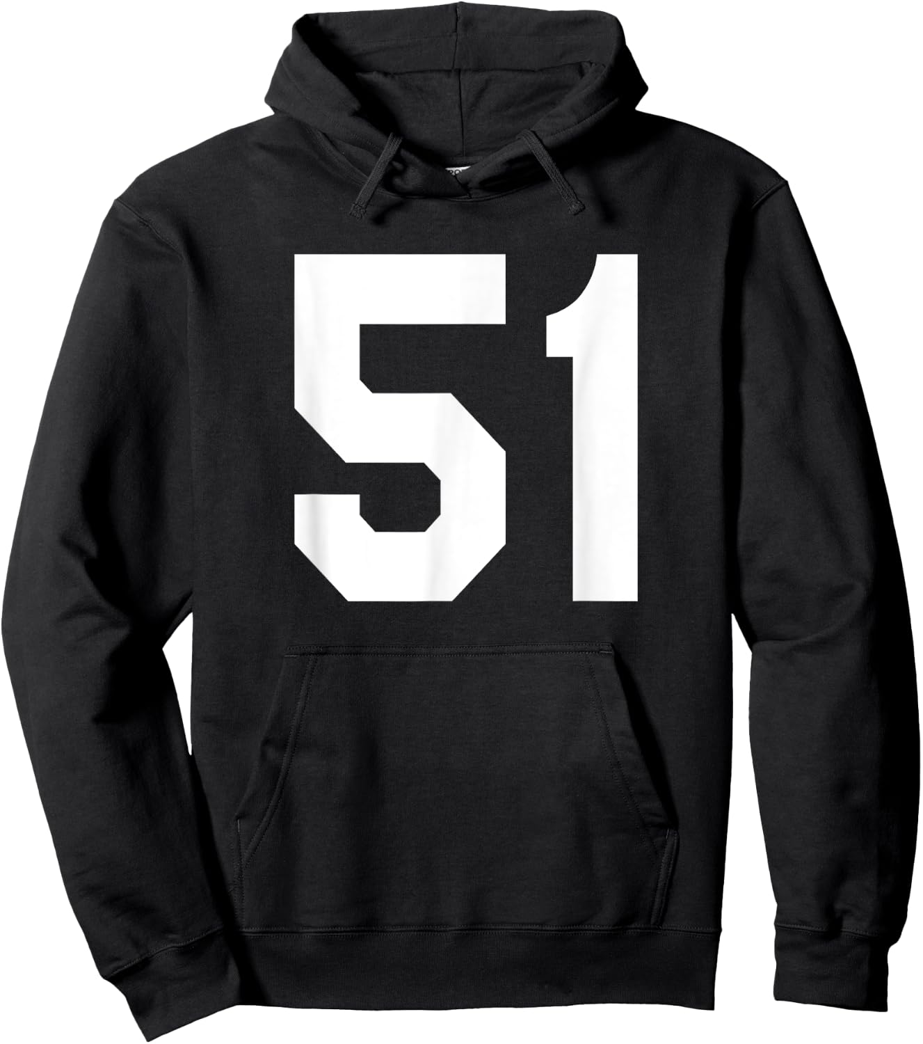 Number 51 Sports Jersey Front and Back Team Player Hoodie - Hoodie | Black