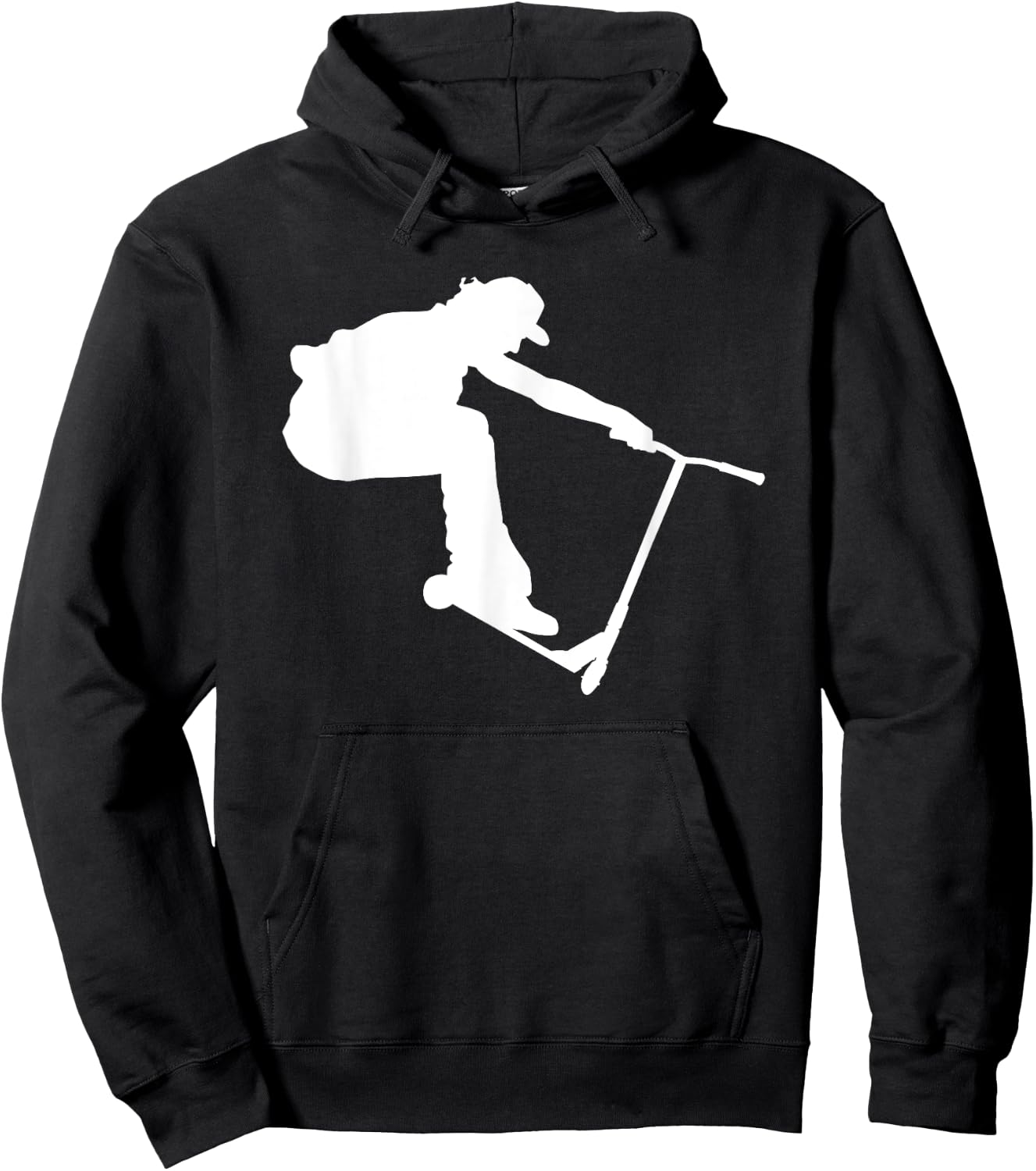 Silhouette Scootering Stunt Scooter Rider Racing Trick Racer Hoodie - Hoodie | Black