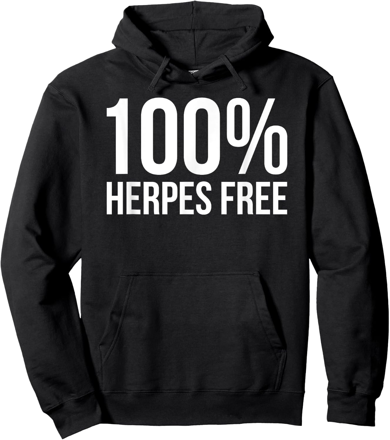 100% Herpes Free Funny Crotch Burn Cream Hoodie - Hoodie | Black