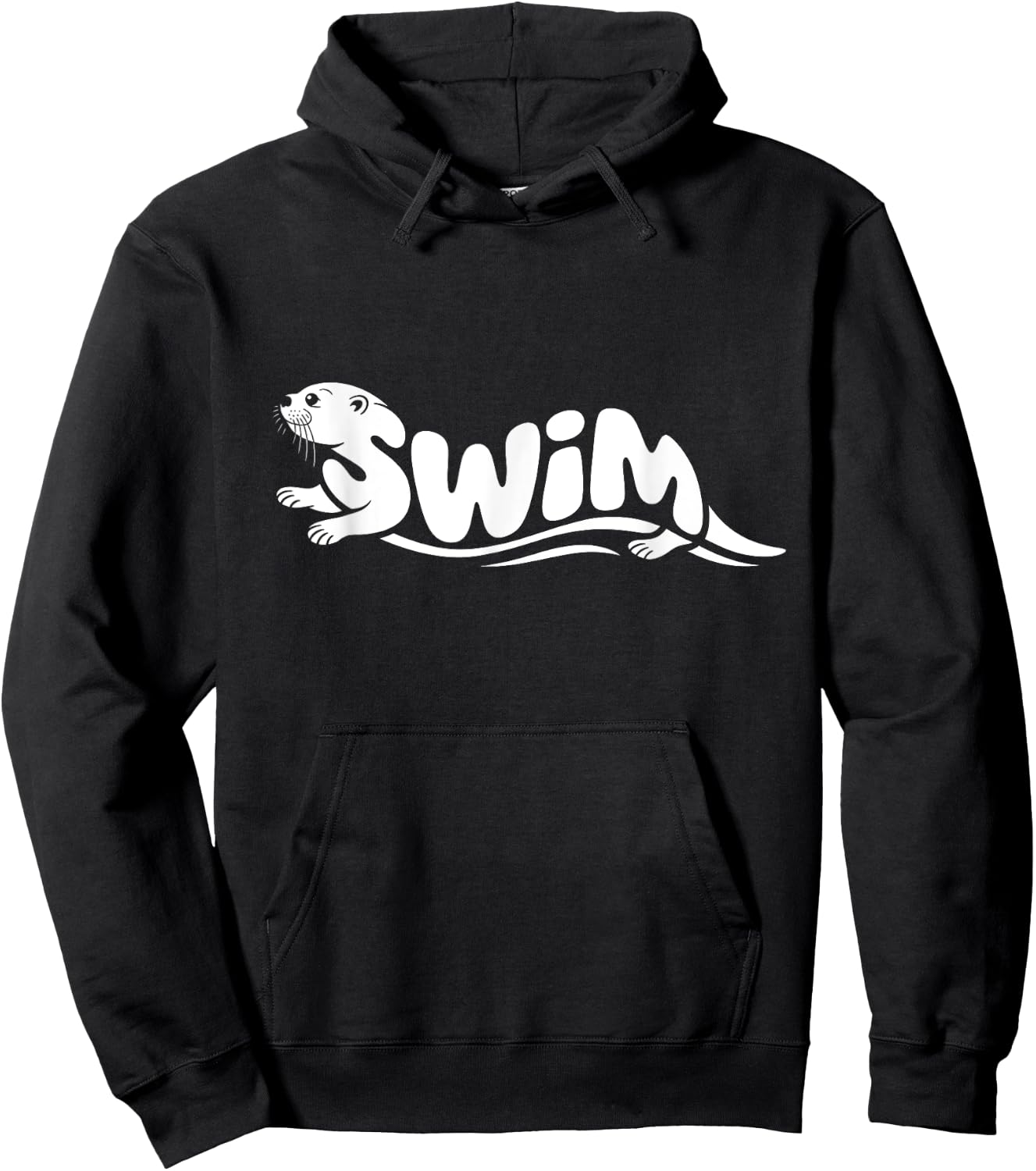 Swim Otter Word Art - Water Fun Nature & Diving Design Hoodie - Hoodie | Black