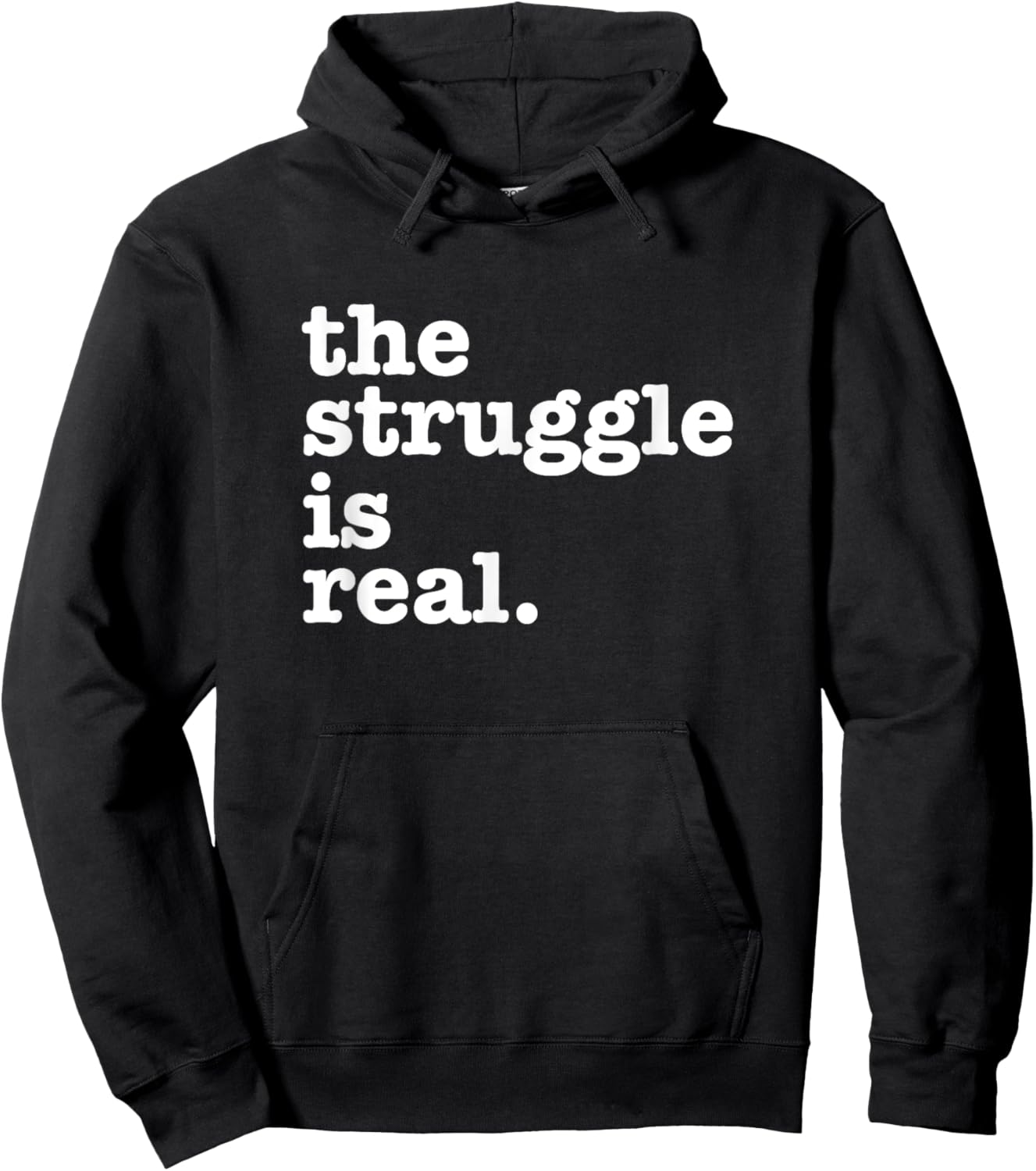 Aneisha Gym Workout The Struggle is Real -Adults Black Hoodie - Hoodie | Black