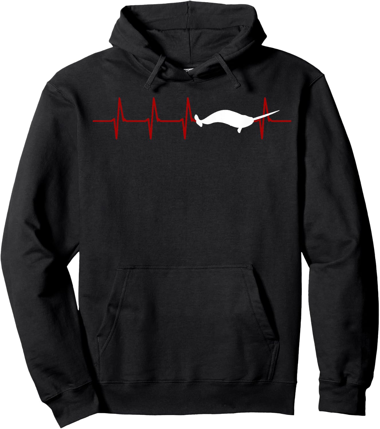 Narwhal Heartbeat Oceanologist Sea Animal Whale Ocean Hoodie - Hoodie | Black