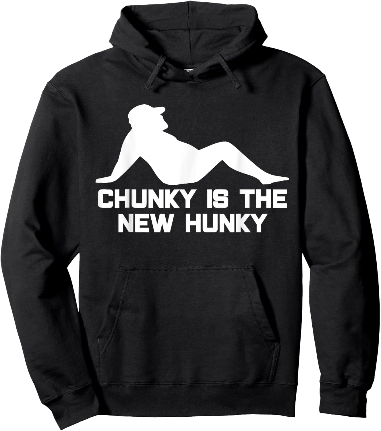 Dad Bod Chunky Is The New Hunky Dadbod Silhouette Beer Gut Hoodie - Hoodie | Black