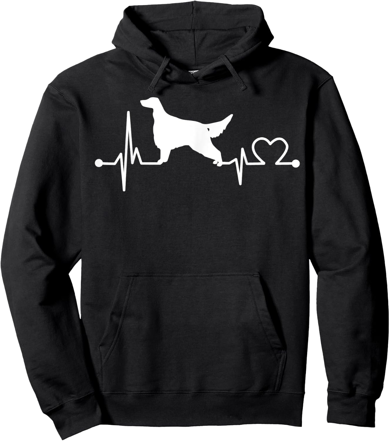 English Setter Heartbeat Funny Dog Pet Gift Kid/Women/Men Hoodie - Hoodie | Black