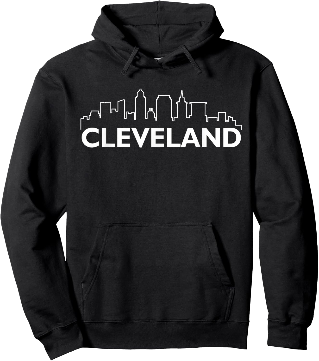 Retro Cleveland Ohio City Skyline vintage CLE souvenir Hoodie - Hoodie | Black