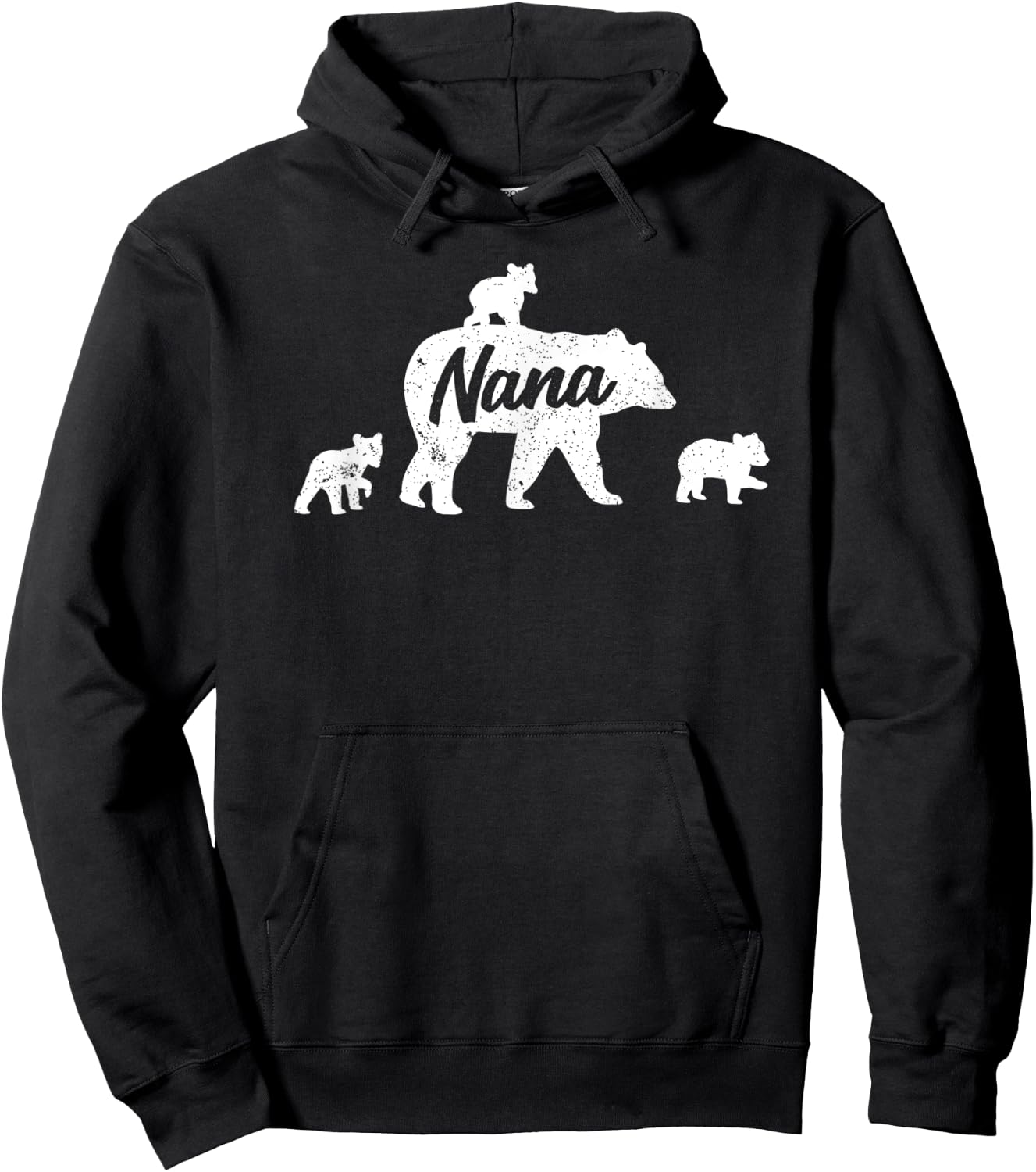 Vintage Nana Bear 3 Cubs Mother's Day Hoodie - Hoodie | Black