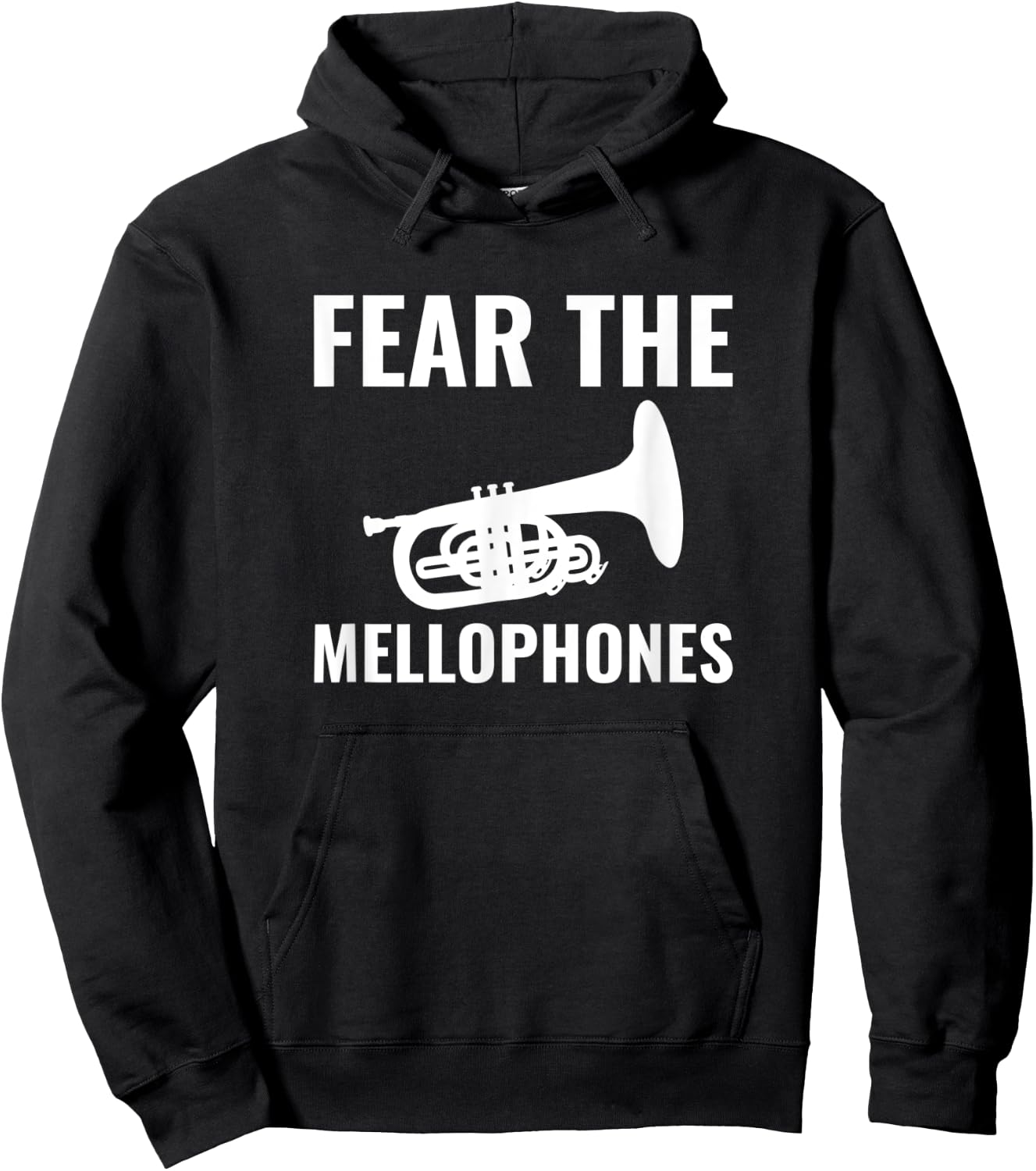 Fear the Mellophone, marching band mellophone Hoodie - Hoodie | Black