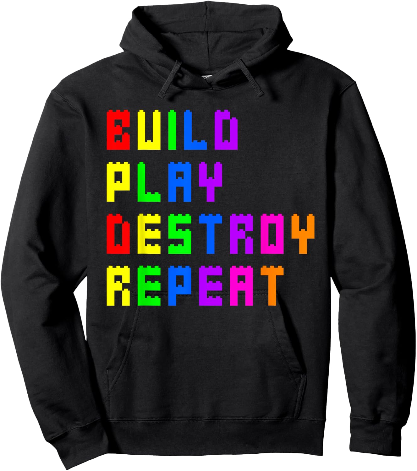 Build Play Destroy Building Blocks Master Builder Engineer Hoodie - Hoodie | Black