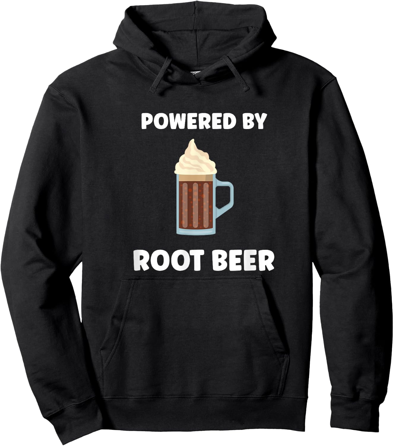 Funny Powered By Root Beer Hoodie - Hoodie | Black