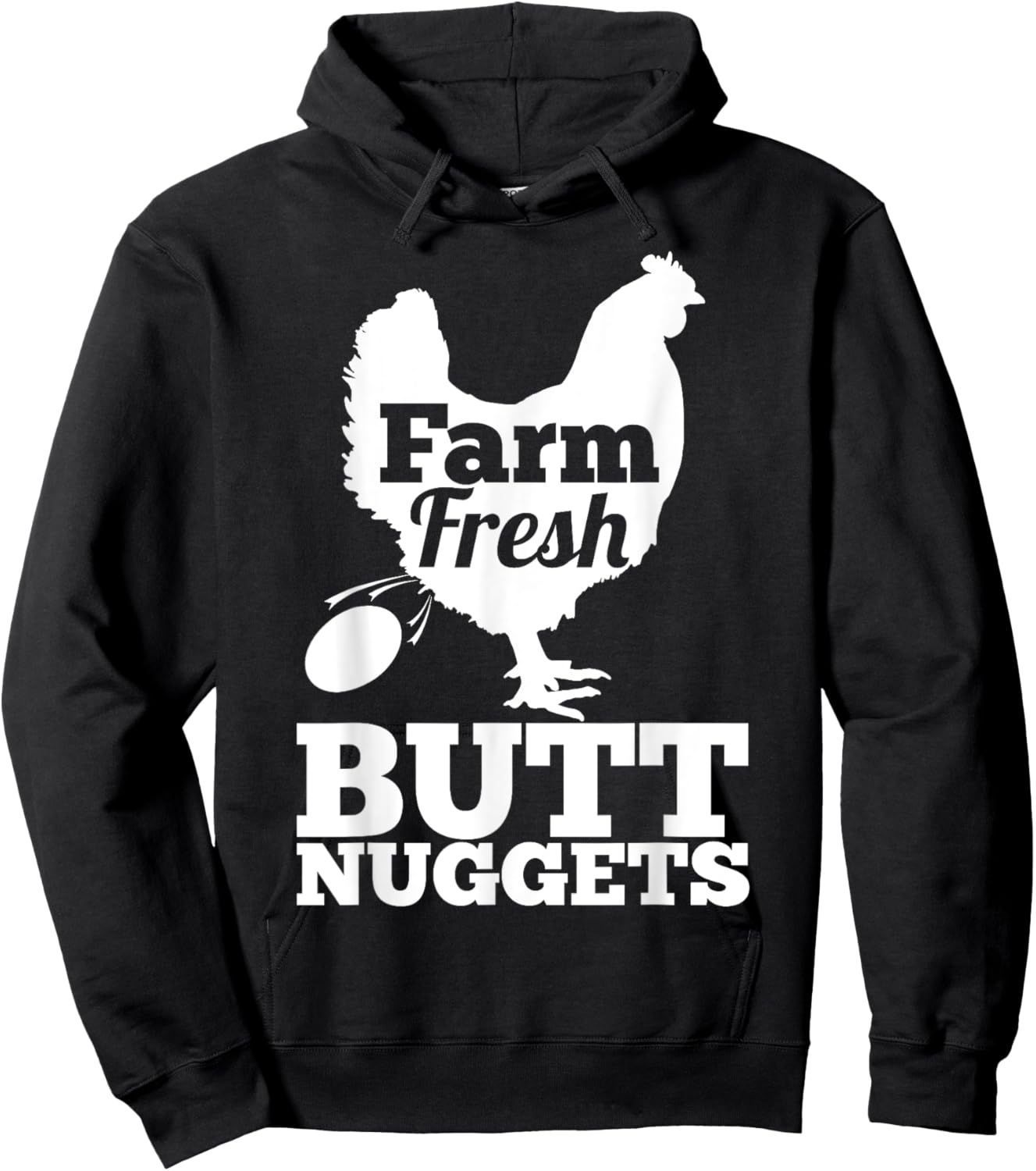 Farm Fresh Butt Nuggets Poultry Farmer Gift Funny Chicken Hoodie - Hoodie | Black