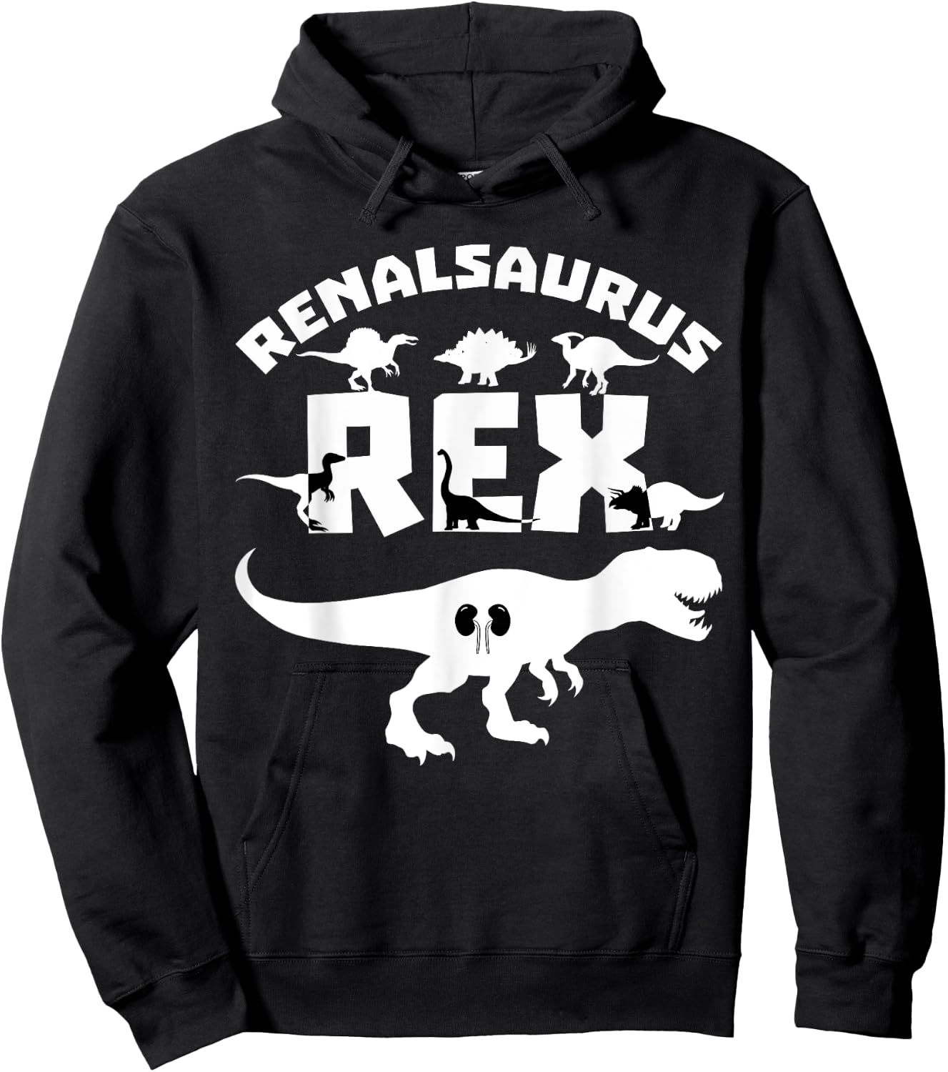 Dialysis Nurse T-Rex Nephrology Renal Nursing RN Dinosaur Hoodie - Hoodie | Black