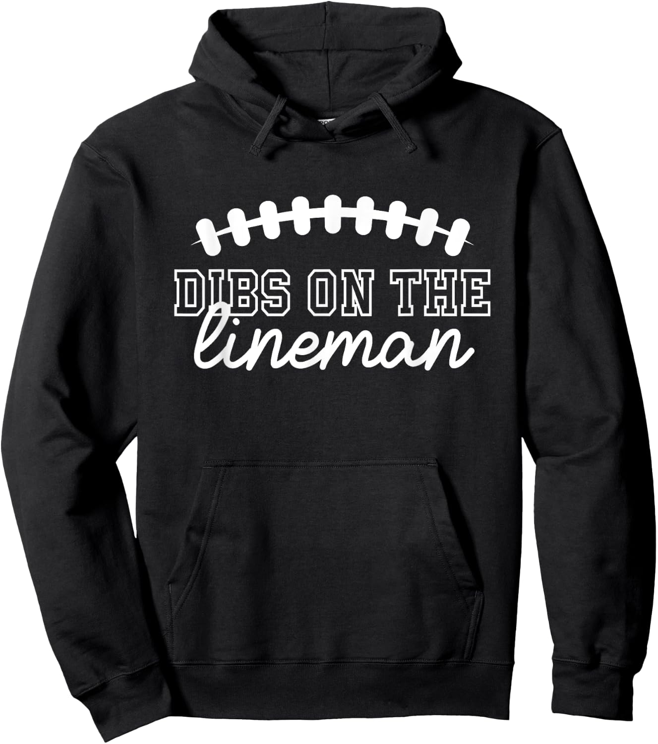 Lineman Cute Football Shirt Dibs On The Lineman Hoodie - Hoodie | Black