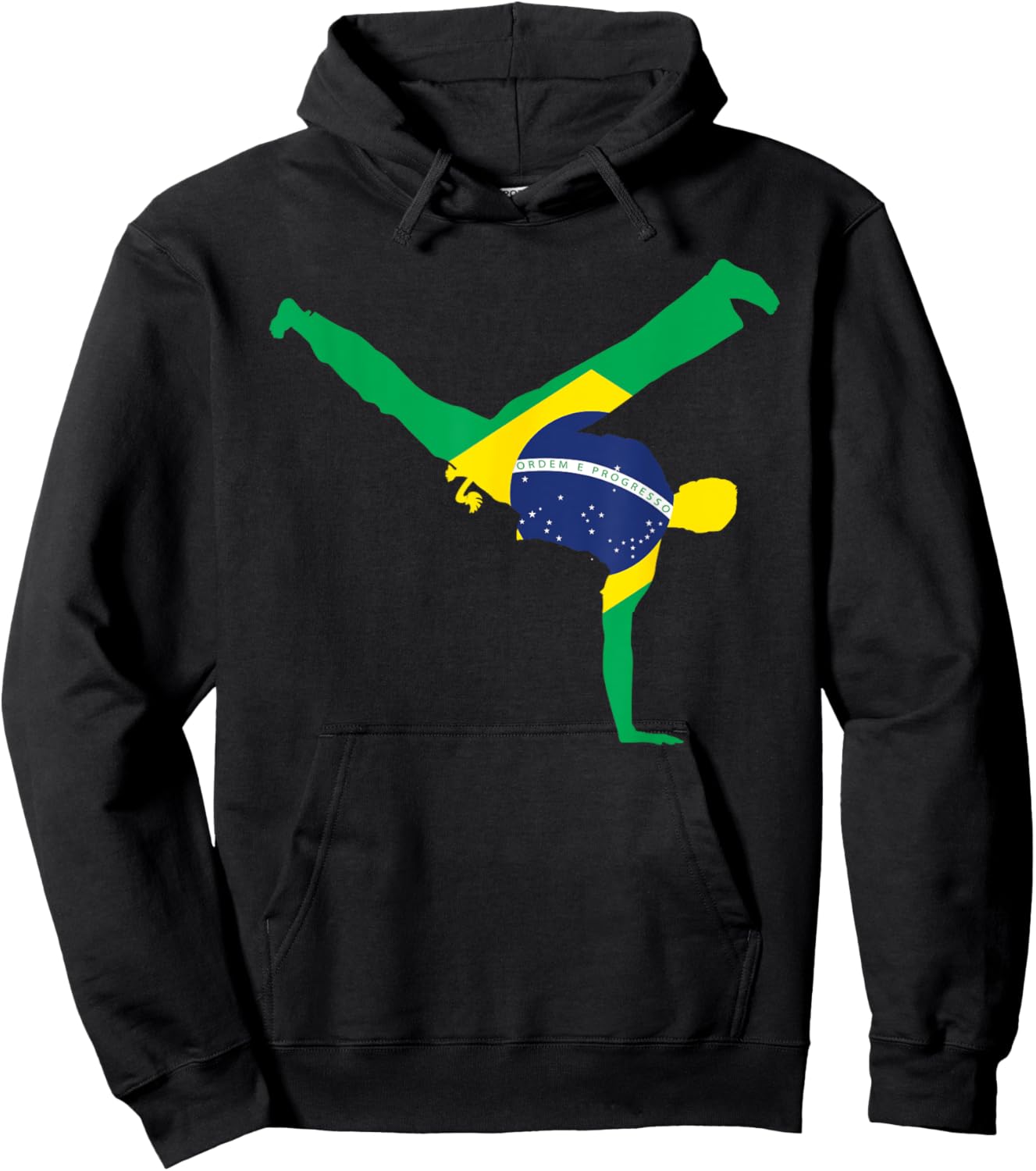 Brazil Flag Capoeira Dancer MMA Afro Brazilian Kick Fighter Hoodie - Hoodie | Black