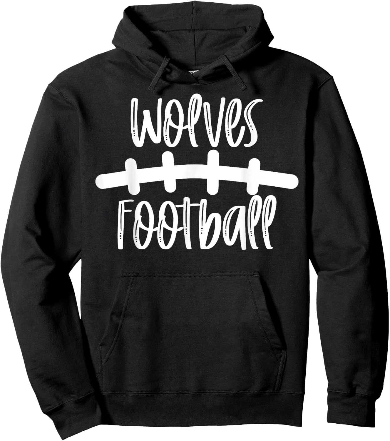 Wolves Football School Spirit Team Mascot Game Night Hoodie - Hoodie | Black