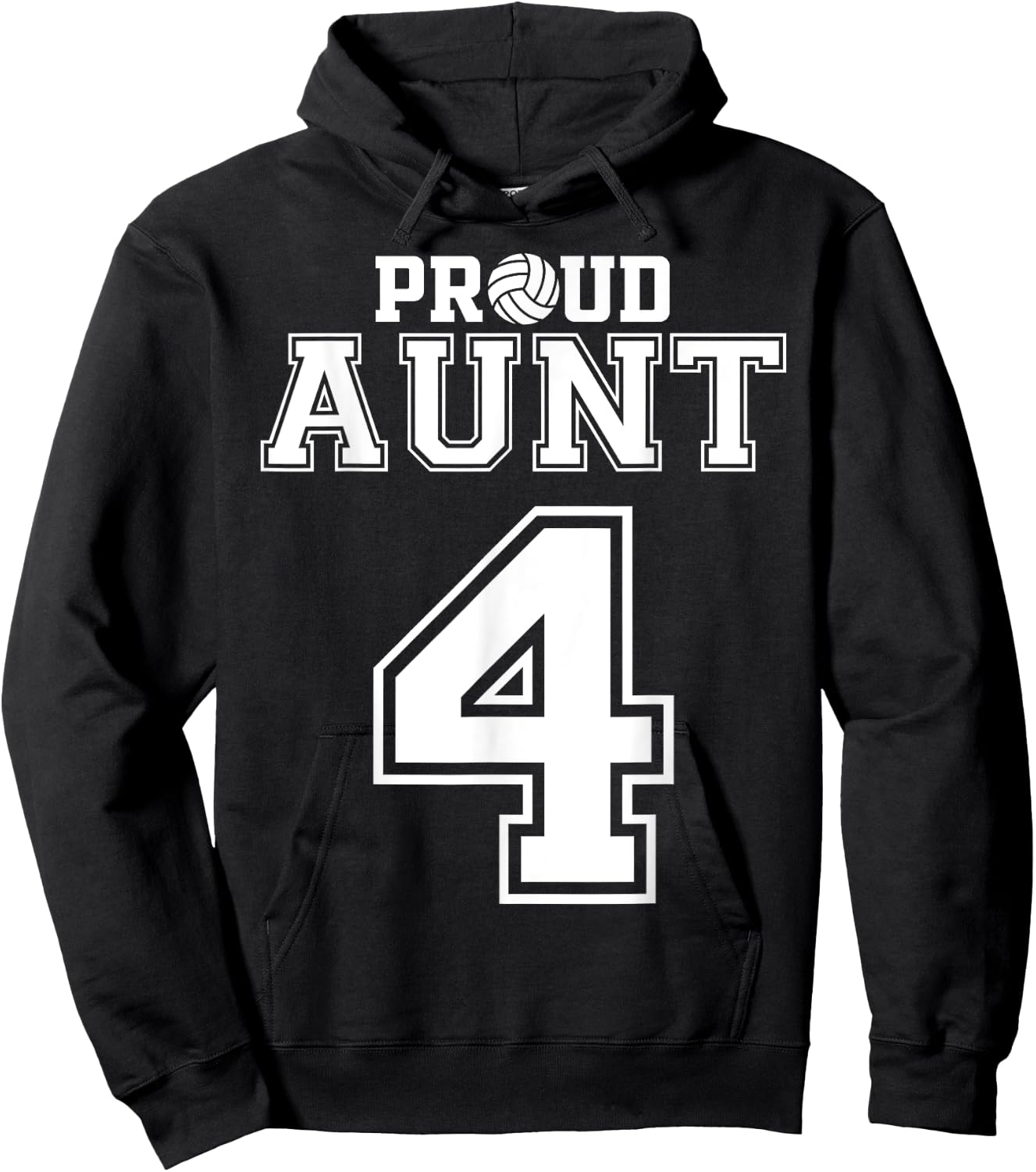 Custom Proud Volleyball Aunt Number 4 Personalized Women Hoodie - Hoodie | Black