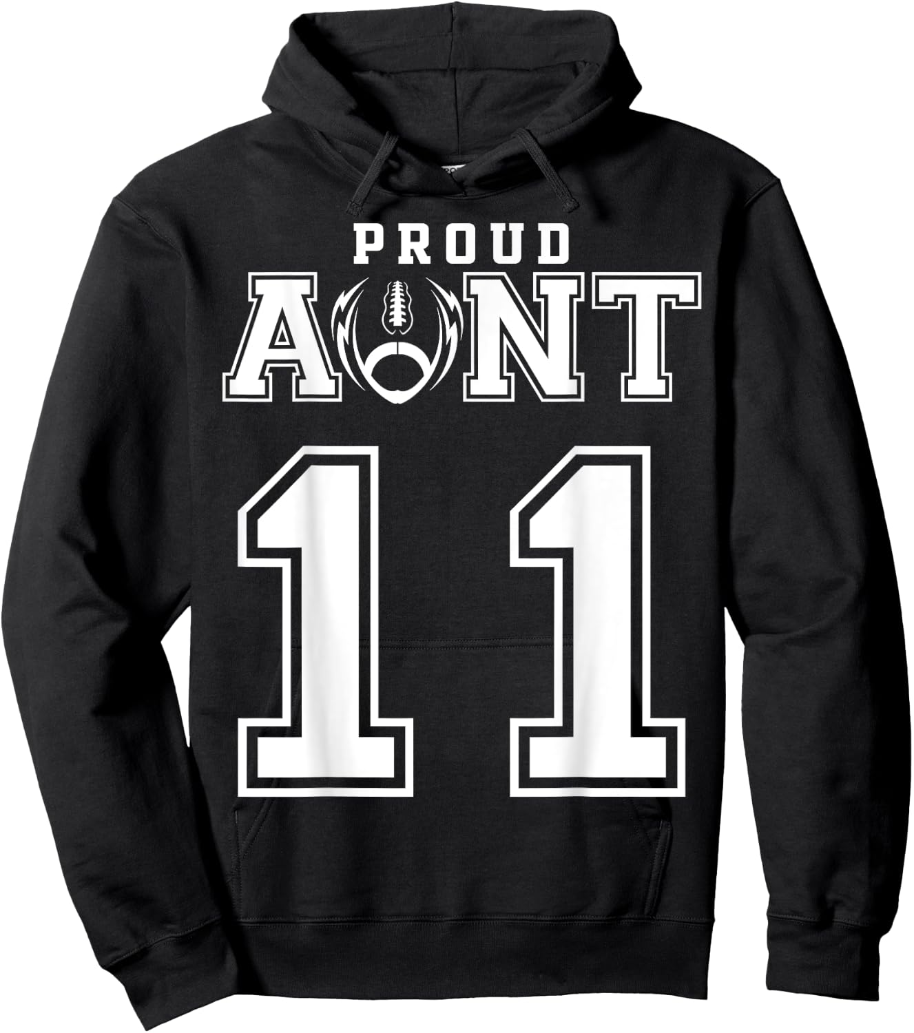 Custom Proud Football Aunt Number 11 Personalized Hoodie - Hoodie | Black