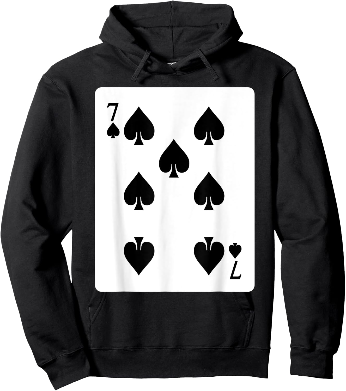 Seven Of Spades Playing Card Group Costume Poker Player Hoodie - Hoodie | Black
