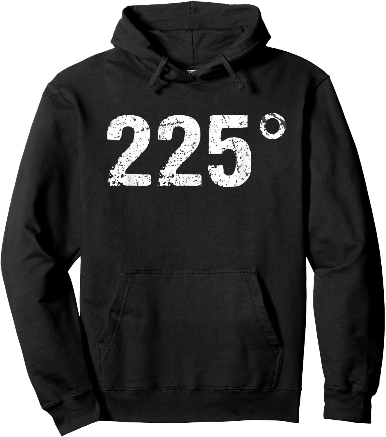 225 Degrees Funny BBQ Grilling Smoking Distressed Hoodie - Hoodie | Black