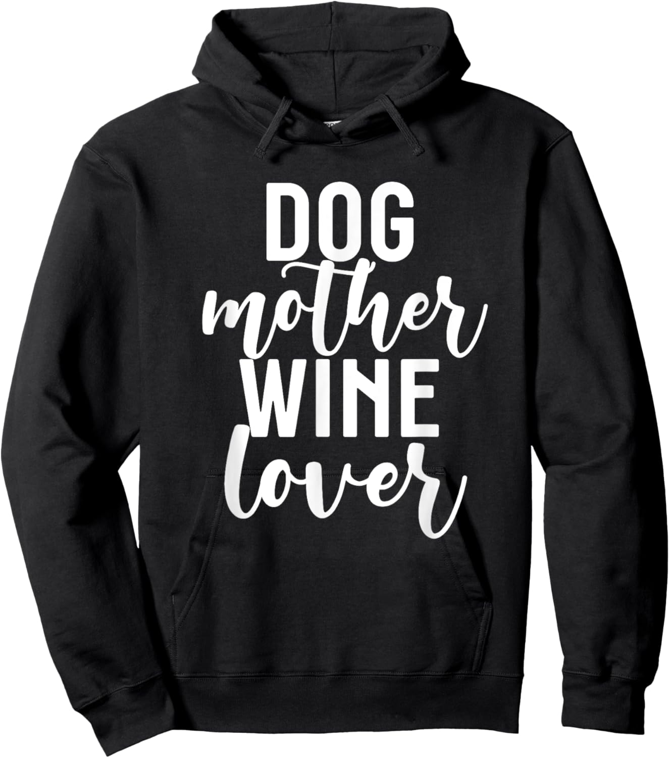 Funny Pet Mom Gift Cute Dog Mother Wine Lover Hoodie - Hoodie | Black