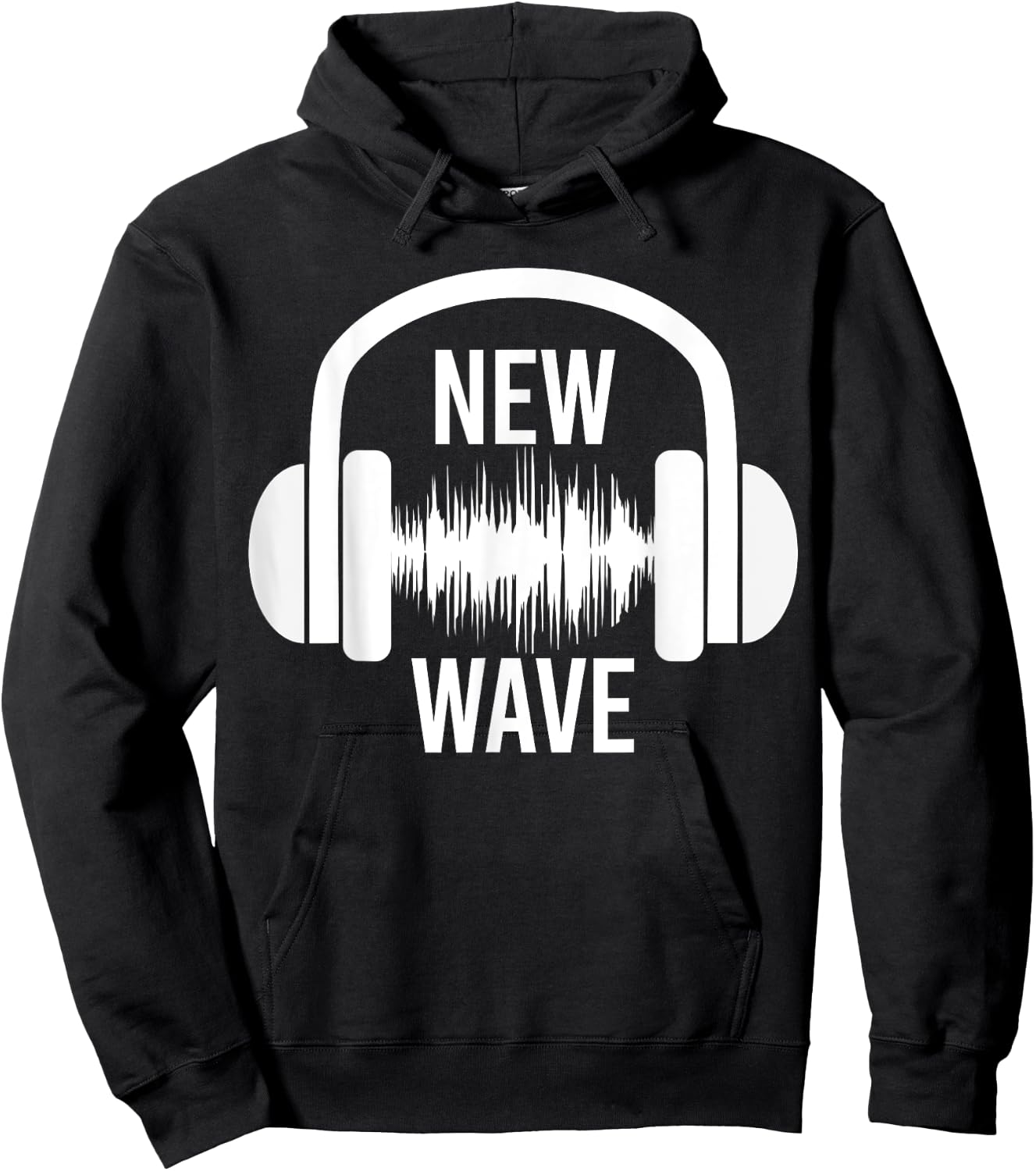 New Wave Headphone Music Graphic Design Hoodie - Hoodie | Black